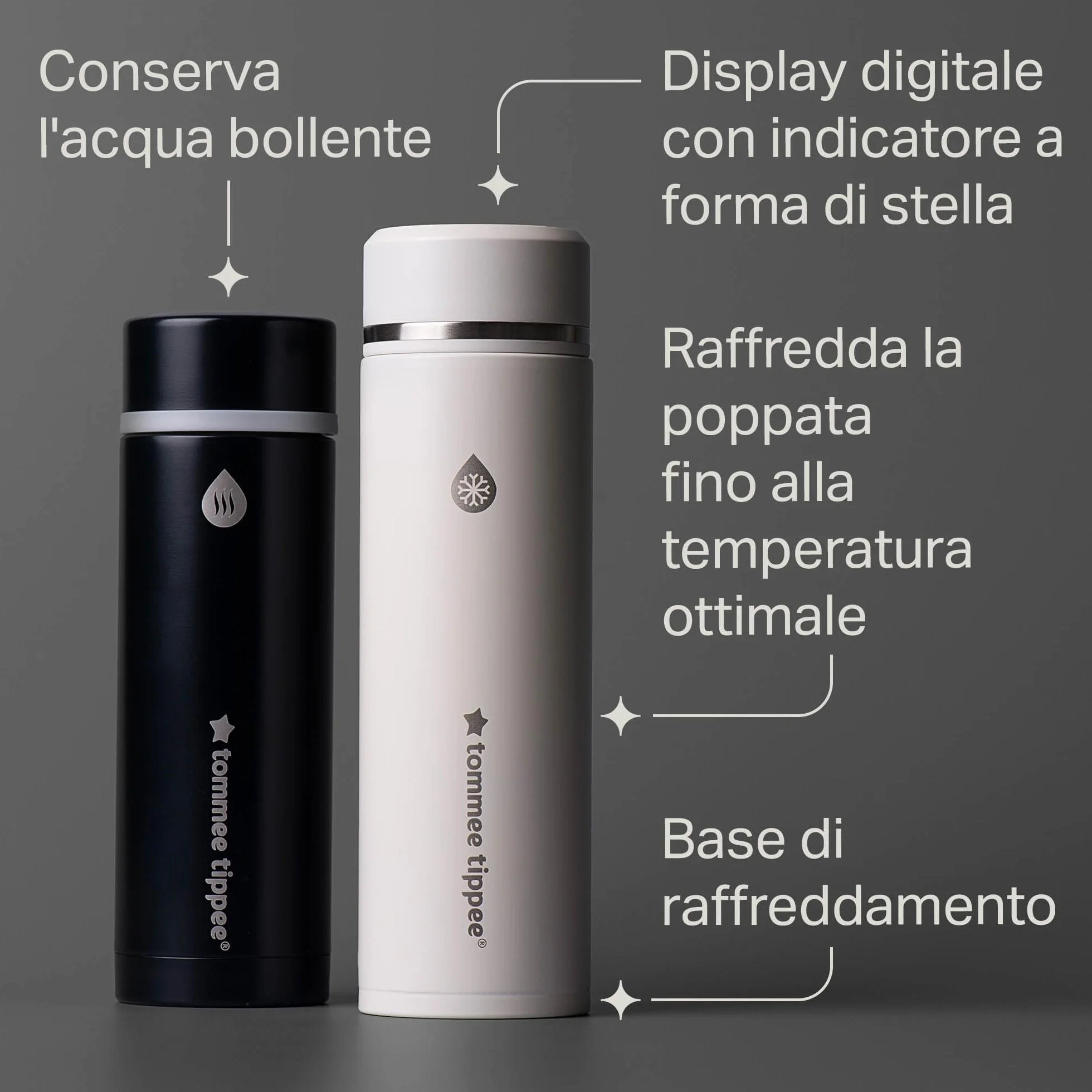 Tommee Tippee Set Preparazione Biberon PrepGo, Raffredda il Latte Alla Giusta Temperatura in 2 Minuti, Portatile con Display per la Temperatura