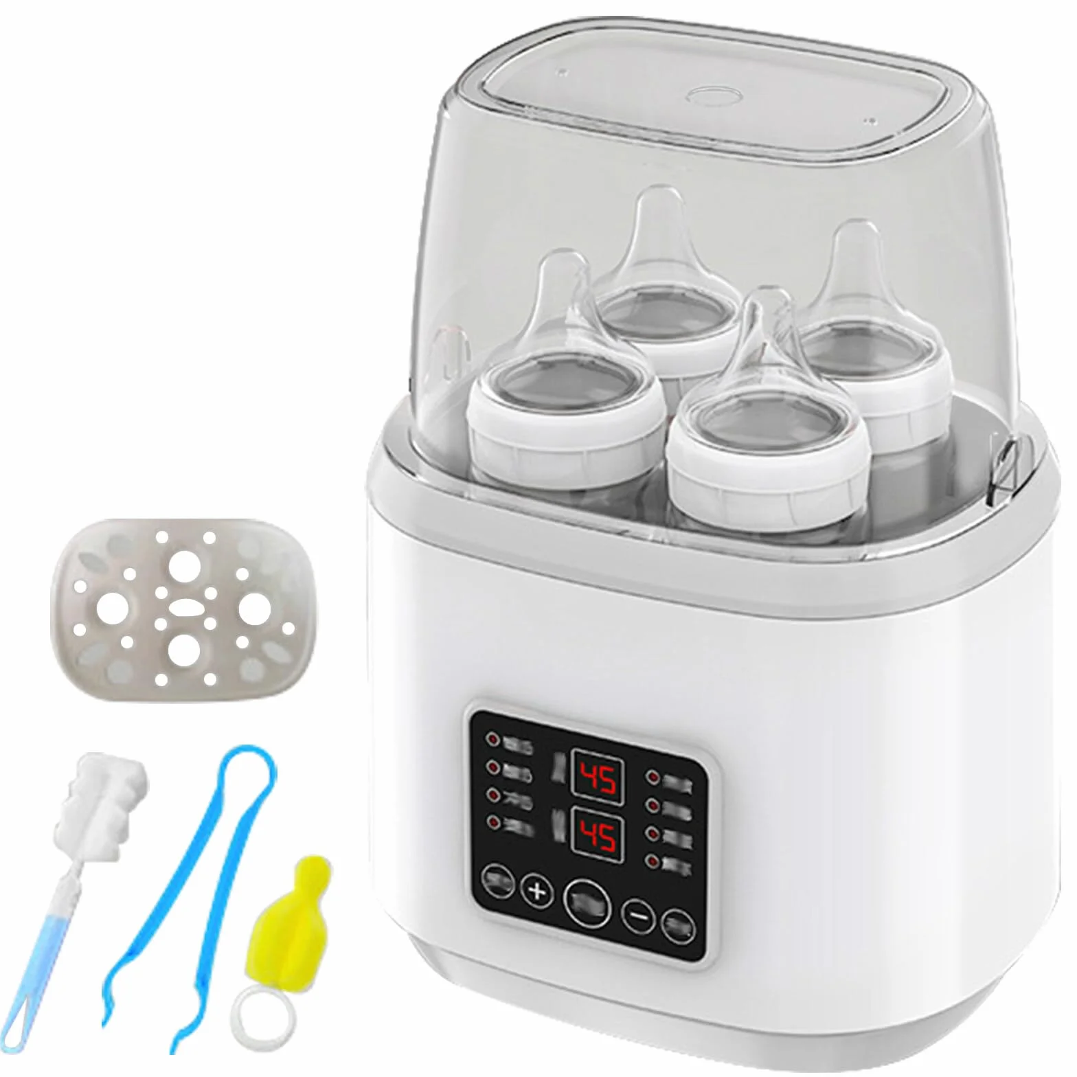 Scaldabiberon per bambini, sterilizzatore 8 in 1, scaldabiberon rapido, scaldabiberon per neonati, scaldabagno e sbrinamento, senza BPA, con display LCD