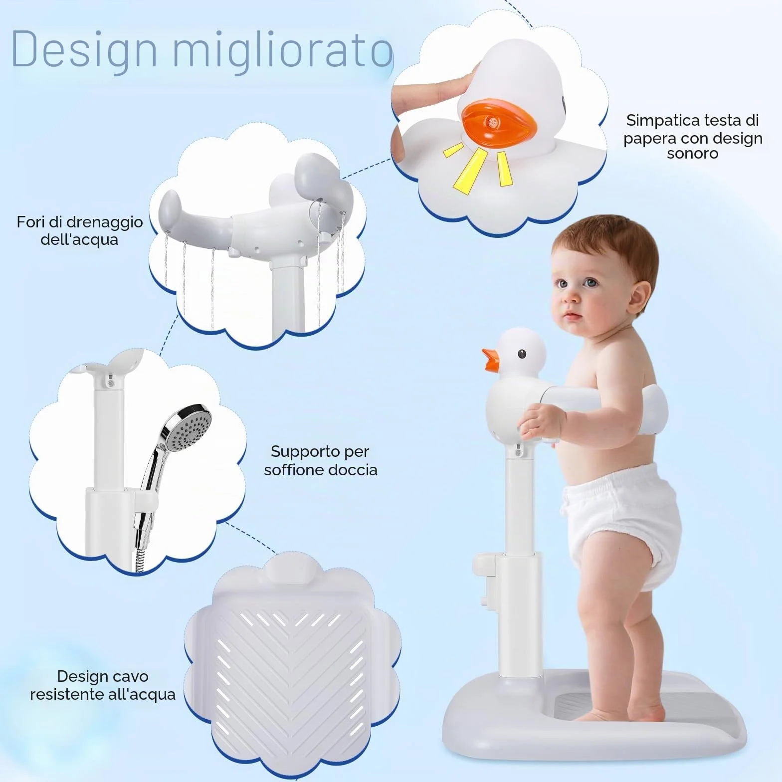 Supporto per Vasca Da Bagno per Bambini,Vasca da bagno per bambini con supporto,torre da bagno regolabile per bambini per alzarsi in piedi,Stand Da Viaggio per ne onati e bambi ni piccoli