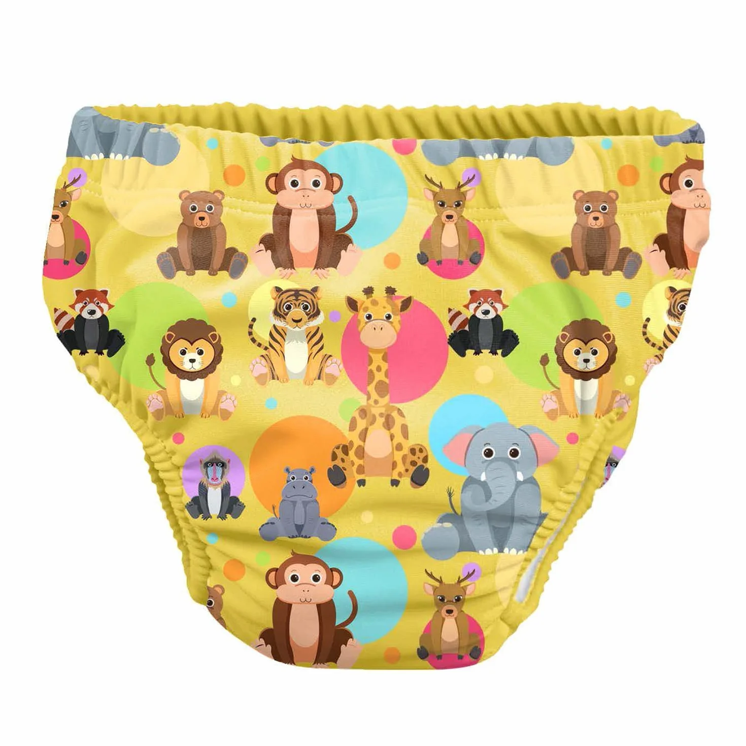 Pss! - Pannolino per Bambini per l'Acqua - Modello Savana - Per Bambini da 3 a 8 kg - Taglia L - Unisex - Design Multicolore -Assorbente e Riutilizzabile -Impermeabile e Confortevole - 1 Pièce