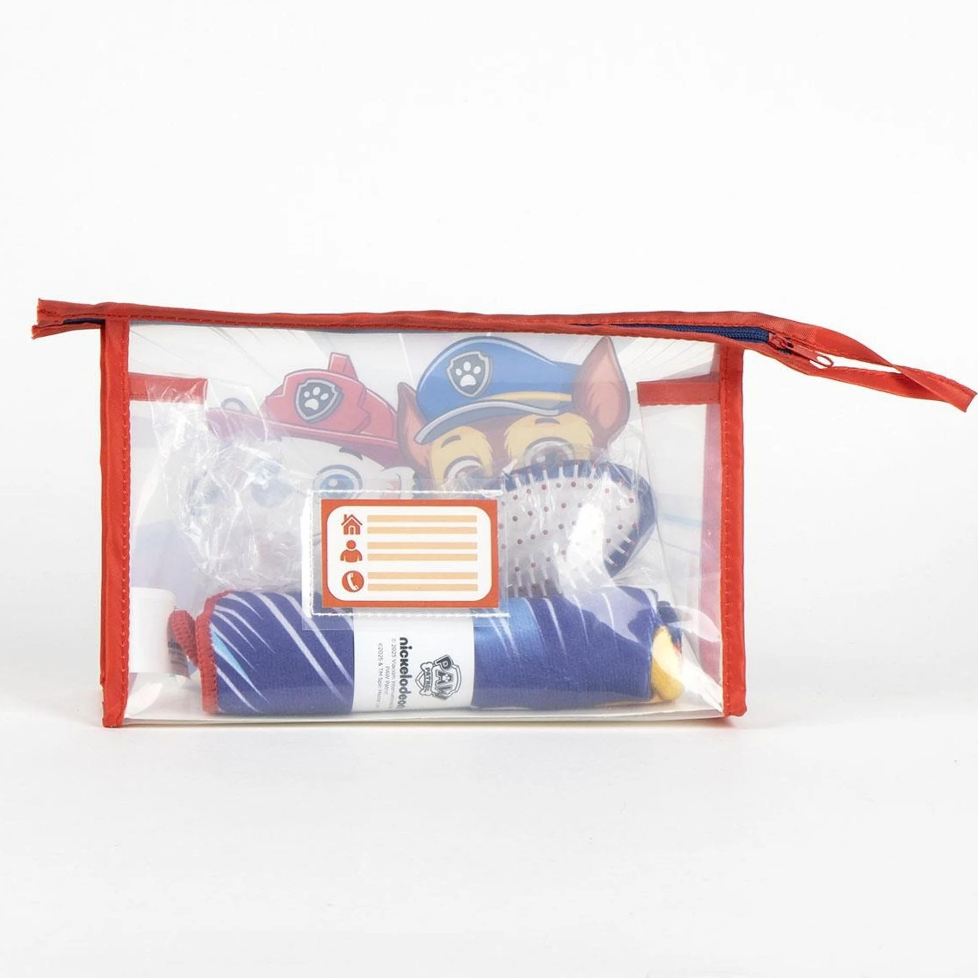 Set per la toelettatura dei bambini Paw Patrol con spazzola, asciugamano e borsa per il trasporto - Kit per l'igiene personale per bambini appassionati di Paw Patrol, ideale per viaggi e asili nido