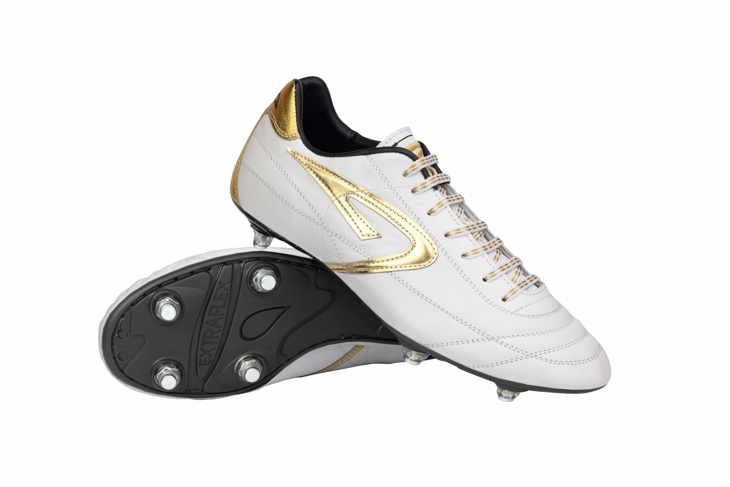 Scarpe da Rugby in Pelle di Vitello Soft Ground con 6 Tacchetti Intercambiabili - Club Rugby