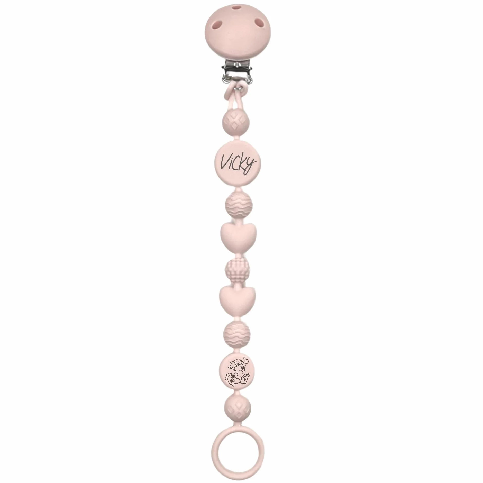 Portaciuccio, Portasucchietto IN SILICONE,Catenella portaciuccio personalizzata con nome BUBBLE BOROTALCO BABYJART,ULTRA LEGGERA,lavabile, sicura per il bambino,compatibile con ciuccio MAM e CHICCO!