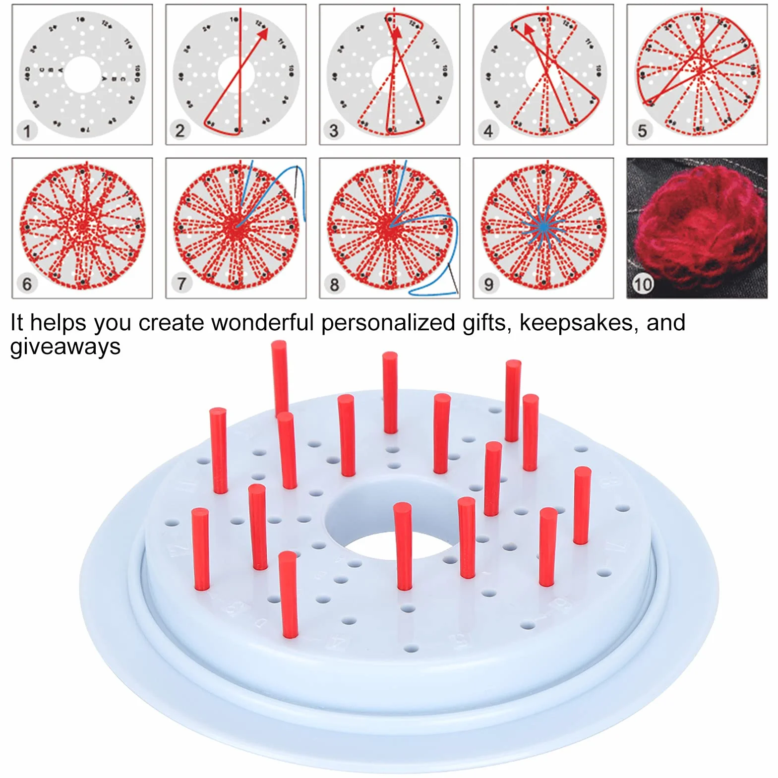 Telaio per Maglieria Rotondo, Kit Fai-da-te per Tessitura, Strumento per Creazione di Fiori in Lana