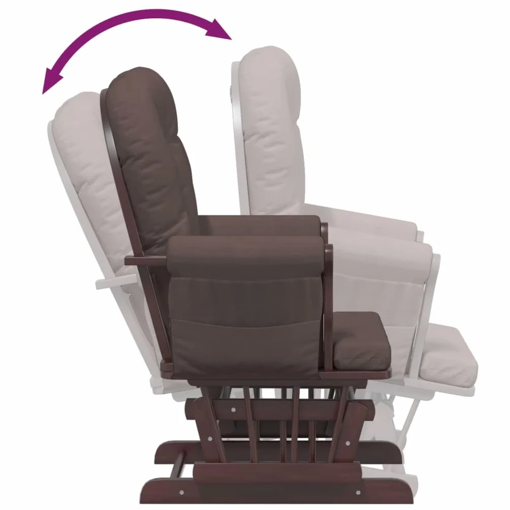 vidaXL Poltrona Glider con Sgabello Marrone in Tessuto