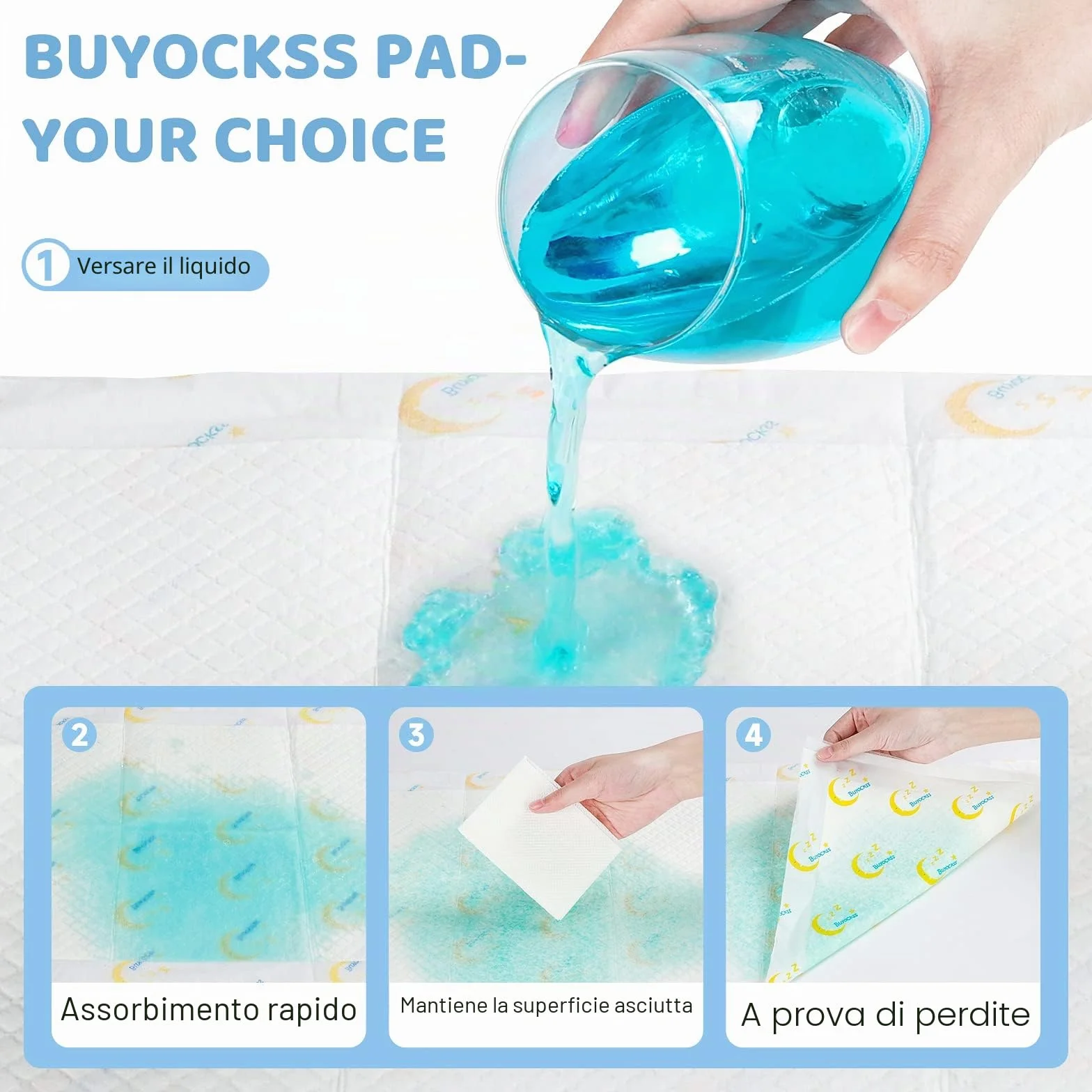 Fasciatoio usa e getta per bambini, 100 pezzi, per incontinenza, pannolini ad assorbimento rapido, morbido, traspirante, impermeabile, a prova di perdite, 33 x 45,7 cm