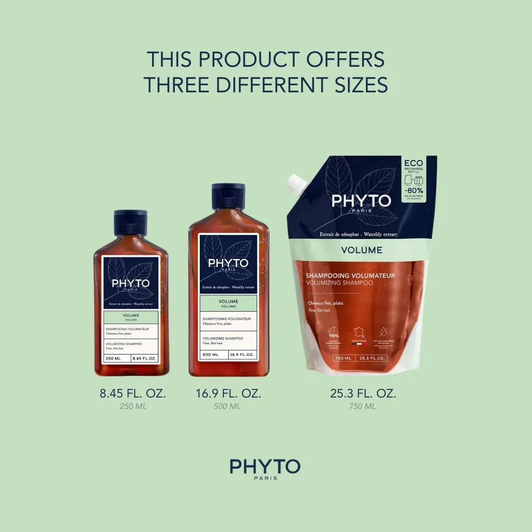Phyto Volume Shampoo Volumizzante Delicato per Capelli Sottili e senza Volume, Formato da 250 ml