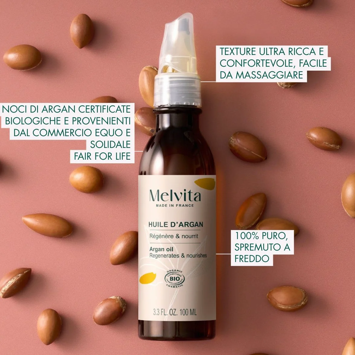Melvita - Olio di bellezza - Nutre e Protegge la pelle - Per il viso - il Corpo e i Capelli - Prodotto in Francia