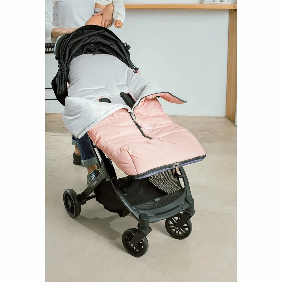 Sacco Passeggino Invernale Universale Interbaby | Copri Passeggino Universale Morbida | Sacco Termico per Ovetto Rimovibile, Doppia Apertura, Facile da Lavare, Materiali Anallergici, Rosa