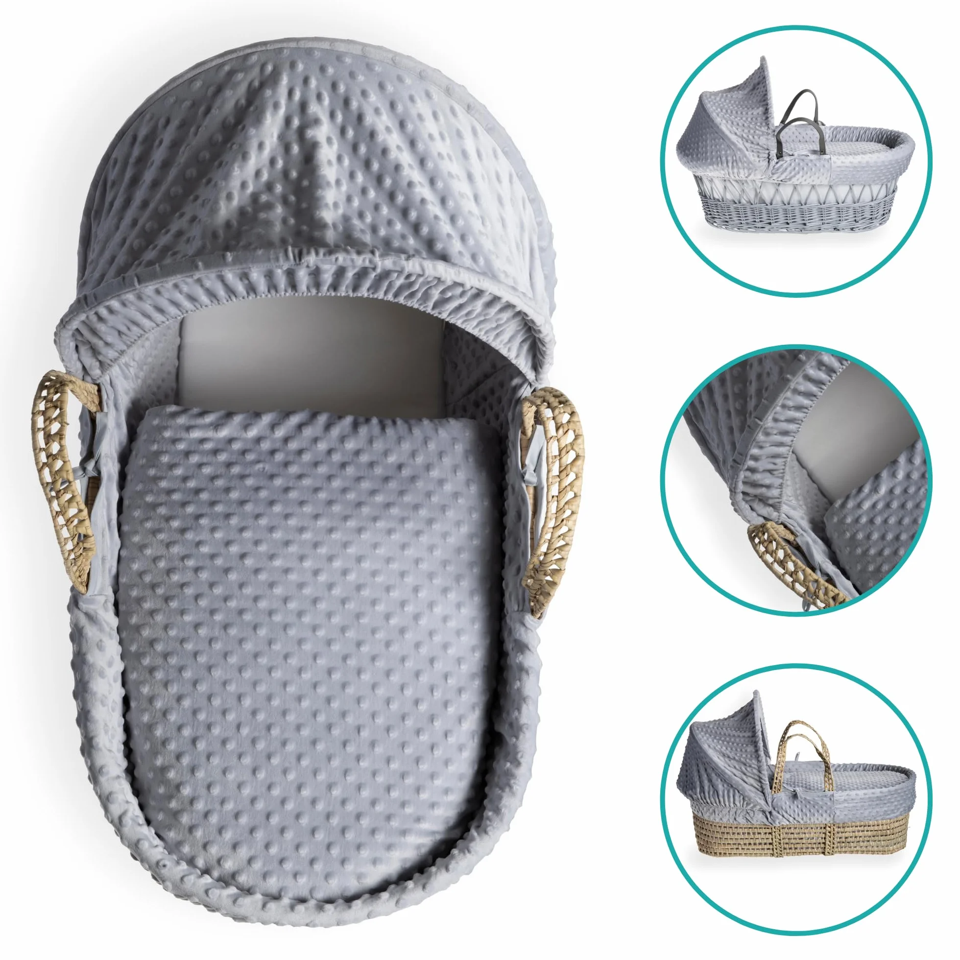 Clair de Lune Dimple - Set di biancheria da letto per culla (cestino non incluso) - (grigio)