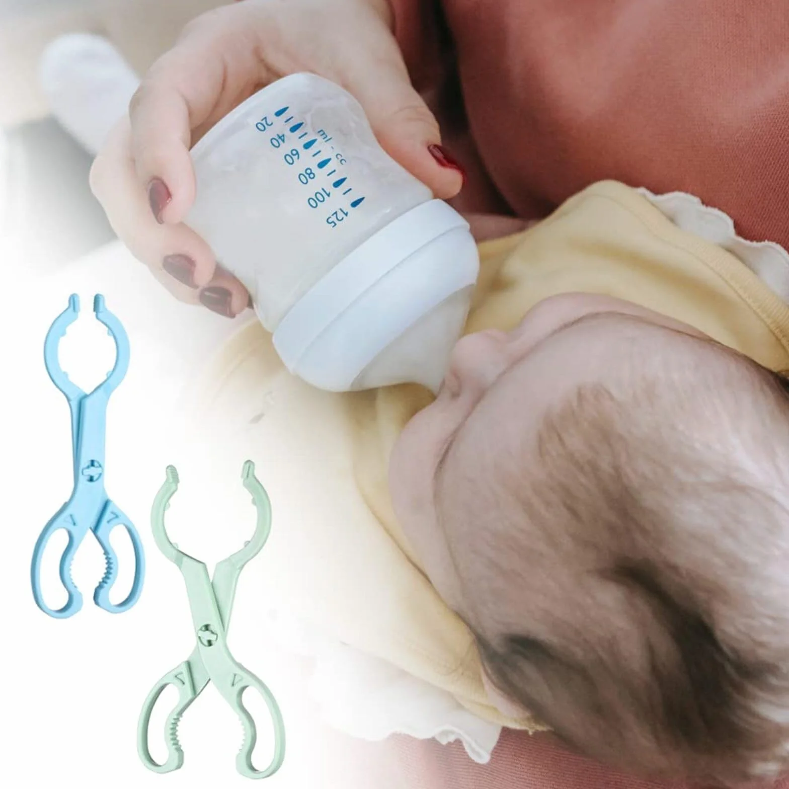 2 pz antiscivolo allattamento bottiglia calda capezzolo ciuccio Tong Silicone Baby Safety Bottle Holder Skidproof Infant Bottle Clip per Anti scottatura