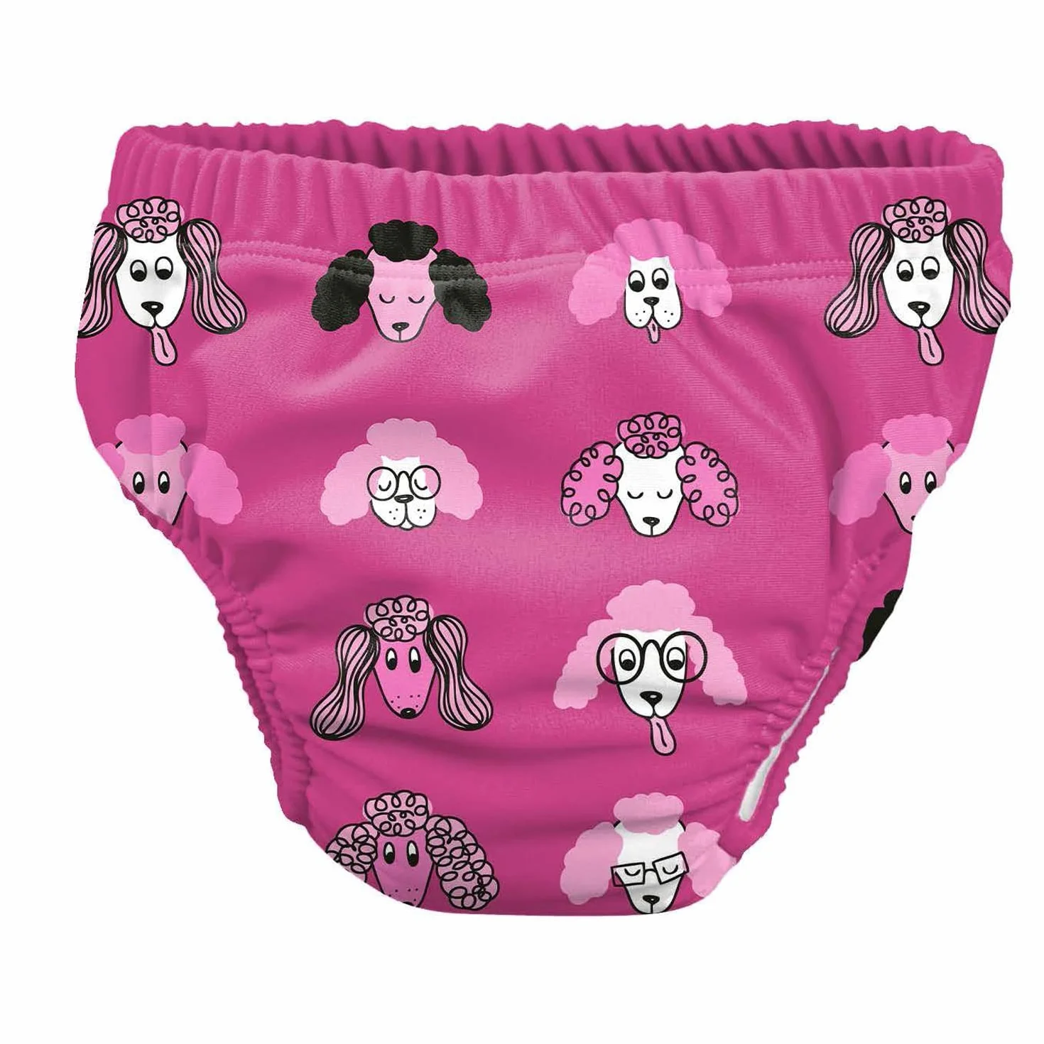 Pss! - Pannolino per Bambini per l'Acqua - Modello Dog Princess - Per Bambini da 3 a 8 kg - Taglia L - Unisex - Design Multicolore -Assorbente e Riutilizzabile -Impermeabile e Confortevole - 1 Pièce