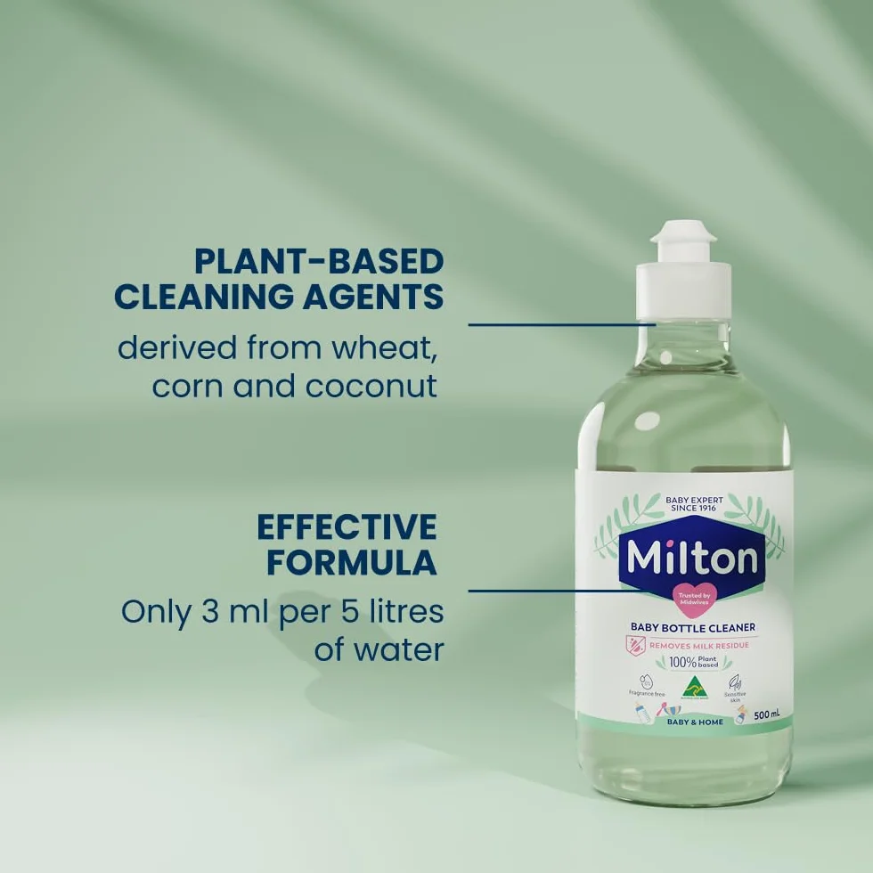 Milton Baby Bottle Cleaner 500ml - Sviluppato appositamente per rimuovere tutti i residui di latte responsabili della crescita di batteri nocivi