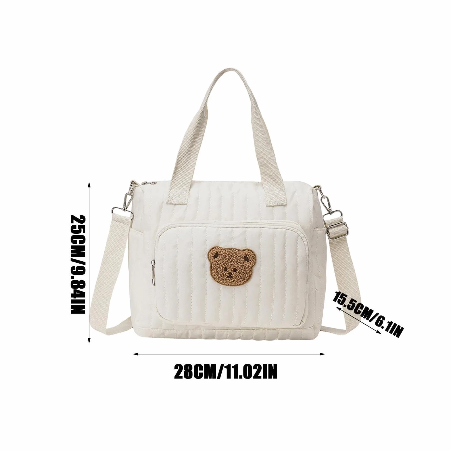 Borsa Da Ospedale Per Mamme, Comoda Da Trasportare, Materiale In Cotone Poliestere, Borsa Da Clinica, Mommy B-Ag, Design Con Orsetto Adorabile, Per Viaggi, Lavoro, Palestra, Scuola, Ospedale, Spiaggia