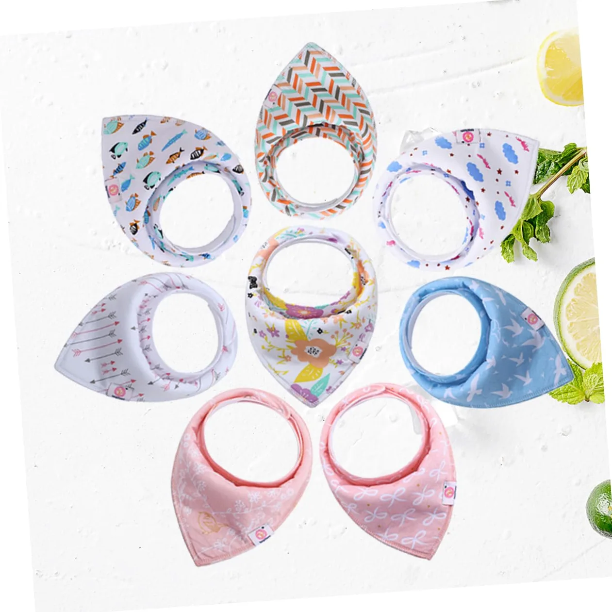 Abaodam 16pezzi Bavaglini Bandana Per Assorbenti e Impermeabili Design Per Per Teething e Alimentazione