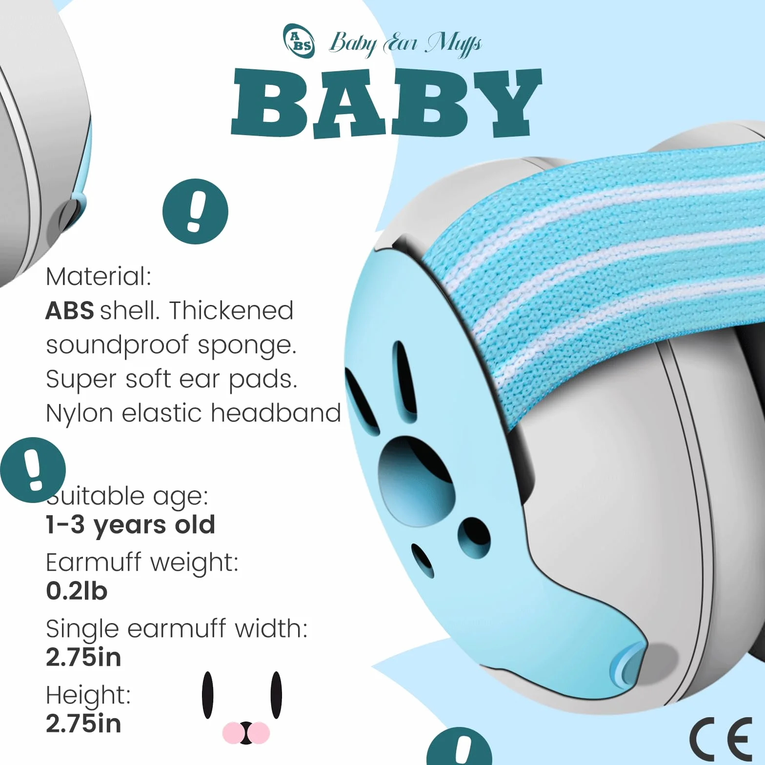 Gardtech Baby Ear Protection Cuffie antirumore, paraorecchie per bambini da 25 dB SNR per bambini