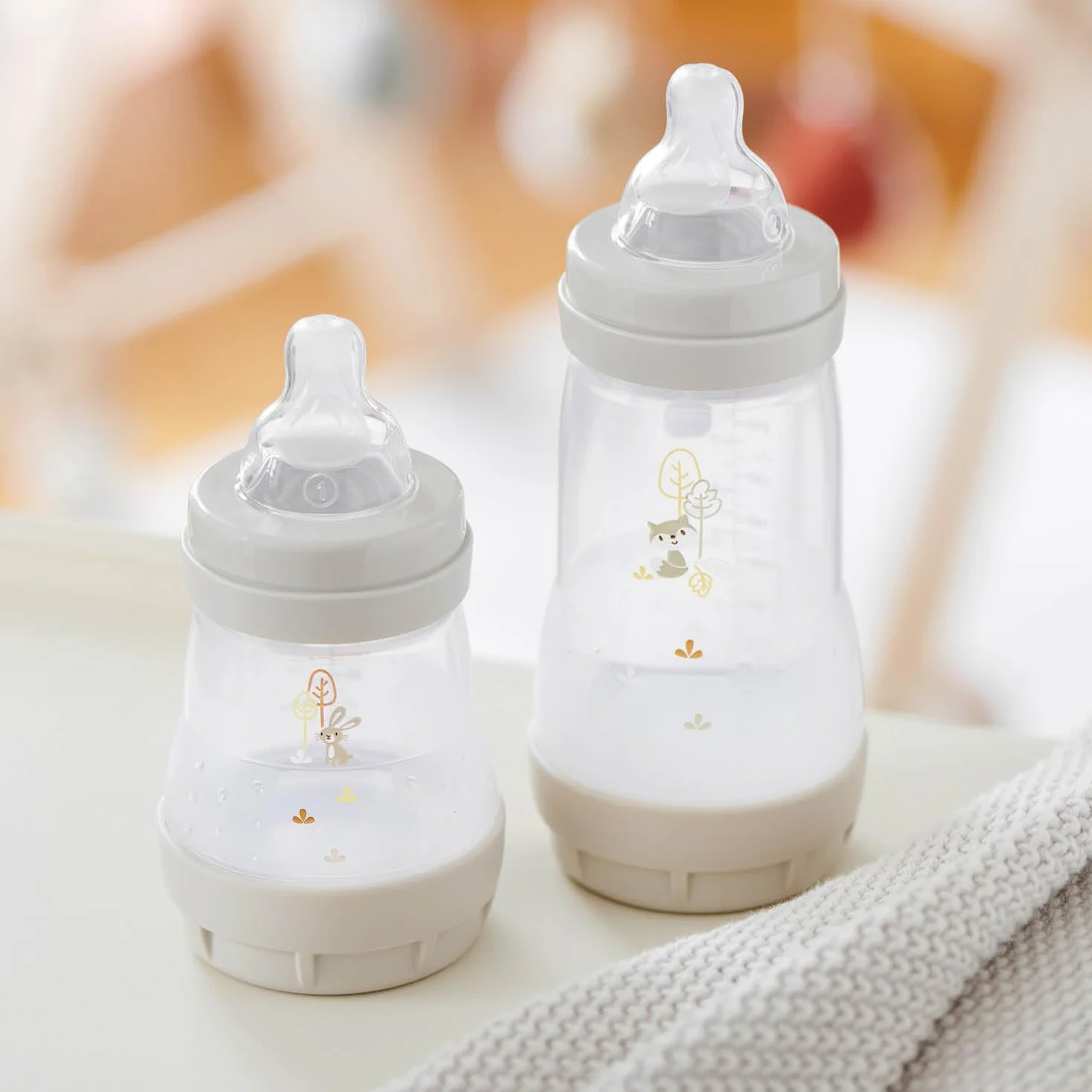 MAM Biberon Set Neonato con 2 biberon anticolica Easy Start 130 ml e 260 ml e Ciuccio Original Start, Riduce bolle d'aria e il rischio di coliche, Accessori neonati con tettarella in silicone, Neutro