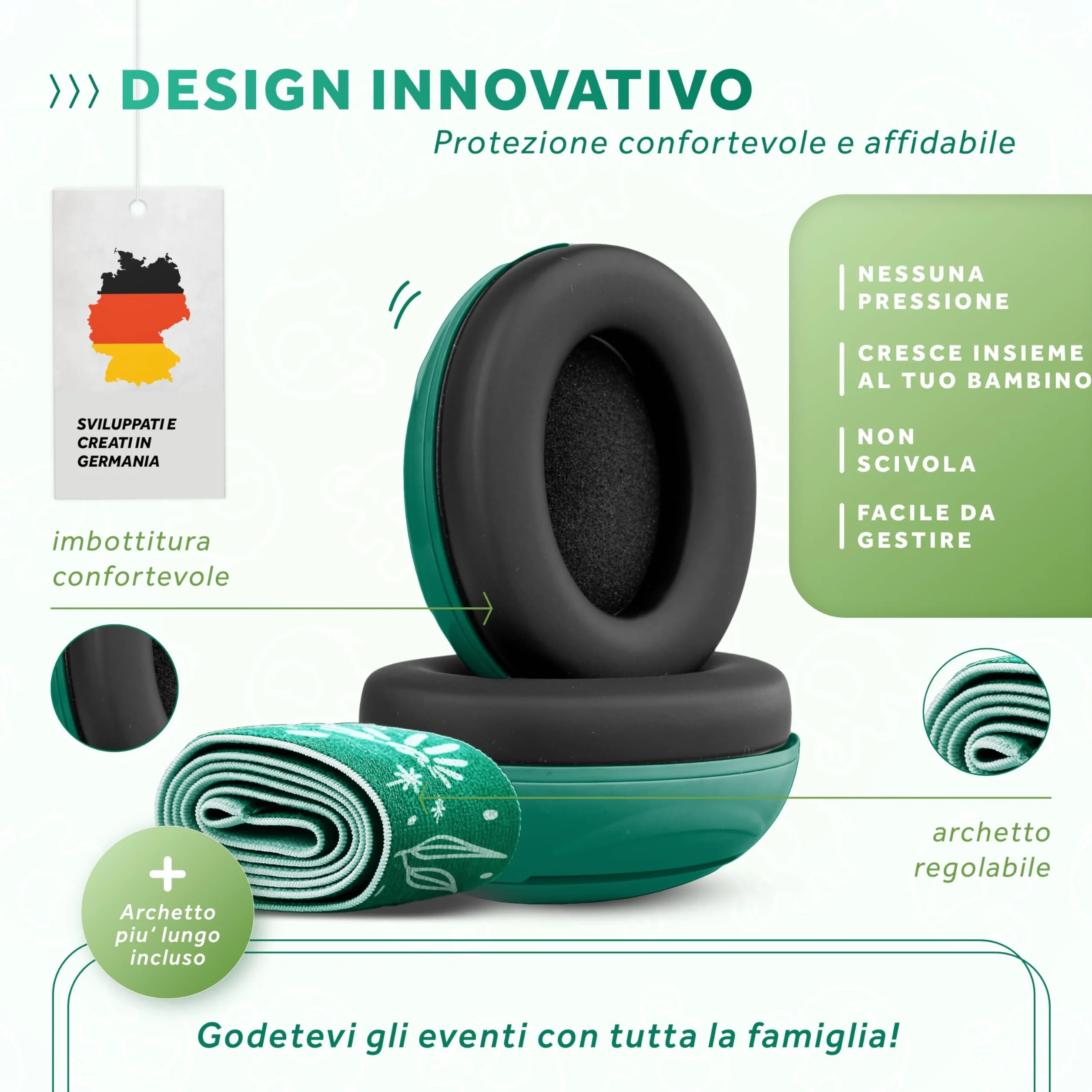 Schallwerk ® Mini+ Cuffie Antirumore Bambini - Protezione dell'udito per Bambini e Neonati - Cuffie Neonato Antirumore, Neonato, Bambino, Aereo, Rumore