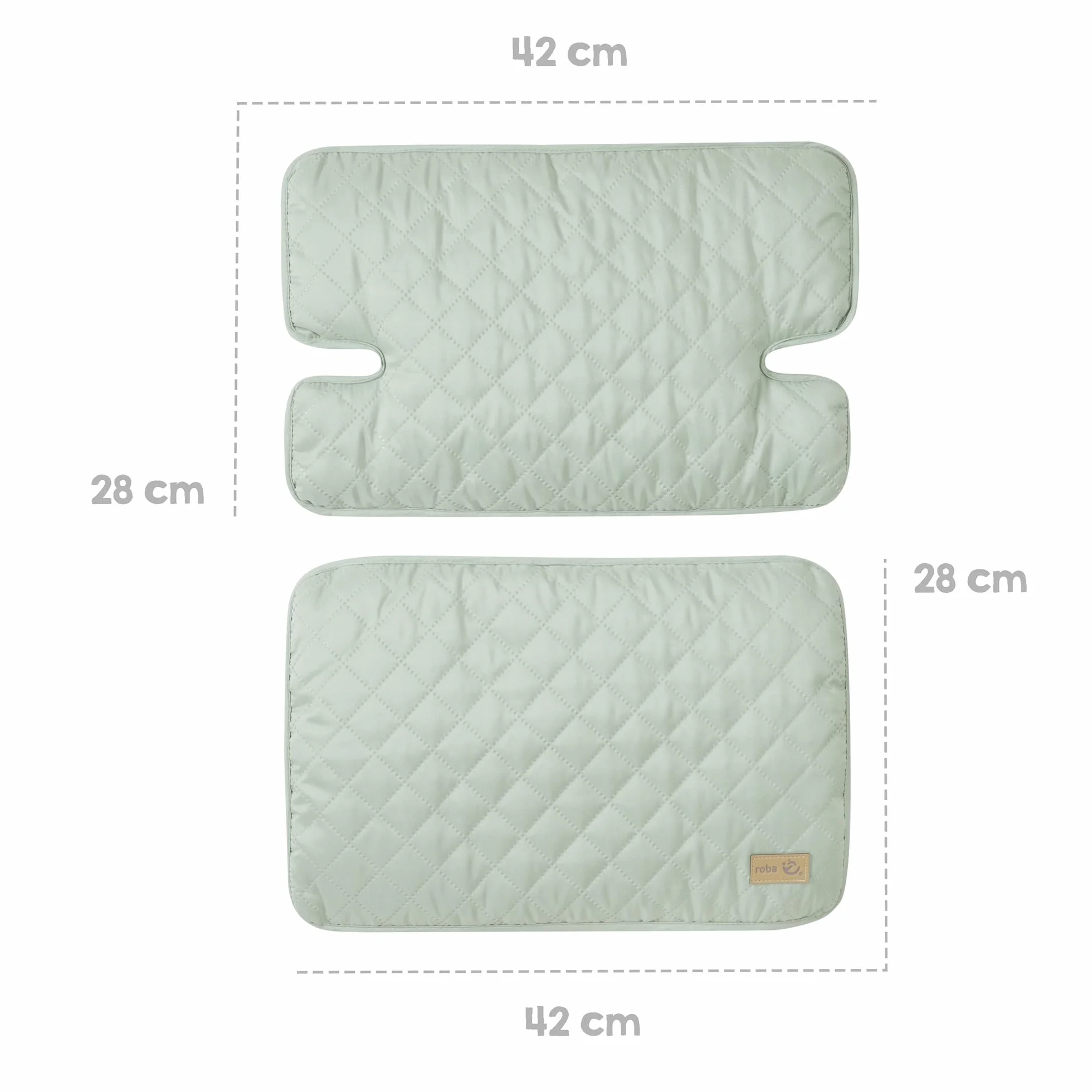 roba riduttore di seduta 2 pezzi “roba Style” - accessorio per seggiolone “Nature Up” - cuscino del sedile imbottito e facile da pulire - da 6 mesi - verde ghiaccio (Frosty Green)