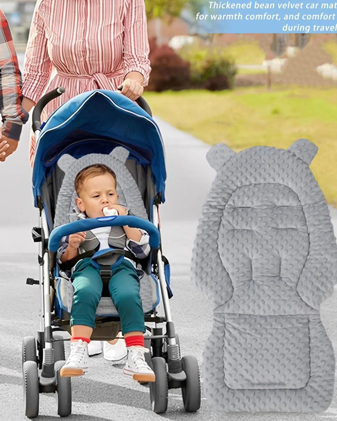 1 Pezzo Riduttore passeggino universale，Materassino Passeggino Universale In Cotone, Cuscino Passeggino Universale, Traspirante, Morbido, Accessori Per Passeggini（grigio）