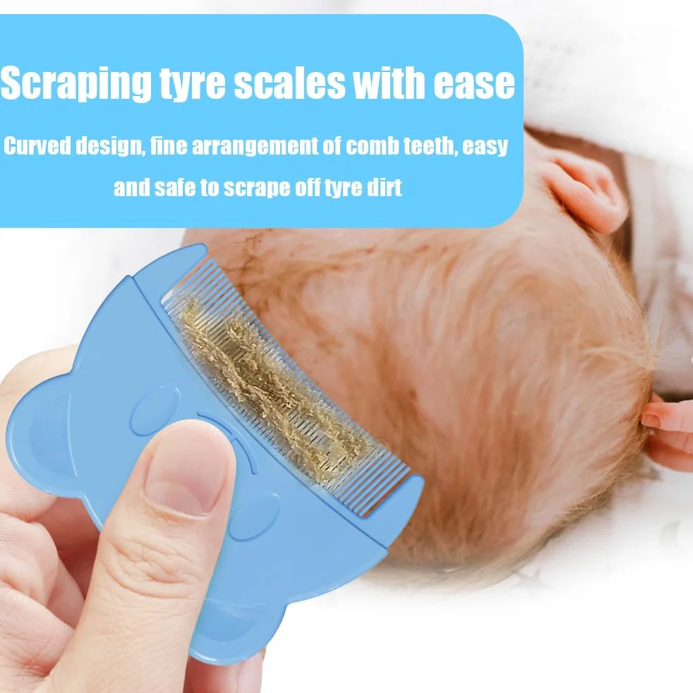 Set di 2 Pettini per Neonati in Blu - Pettini e Spazzole in Silicone per il Massaggio del Cuoio Capelluto - Ideali per i Piccoli Bambini