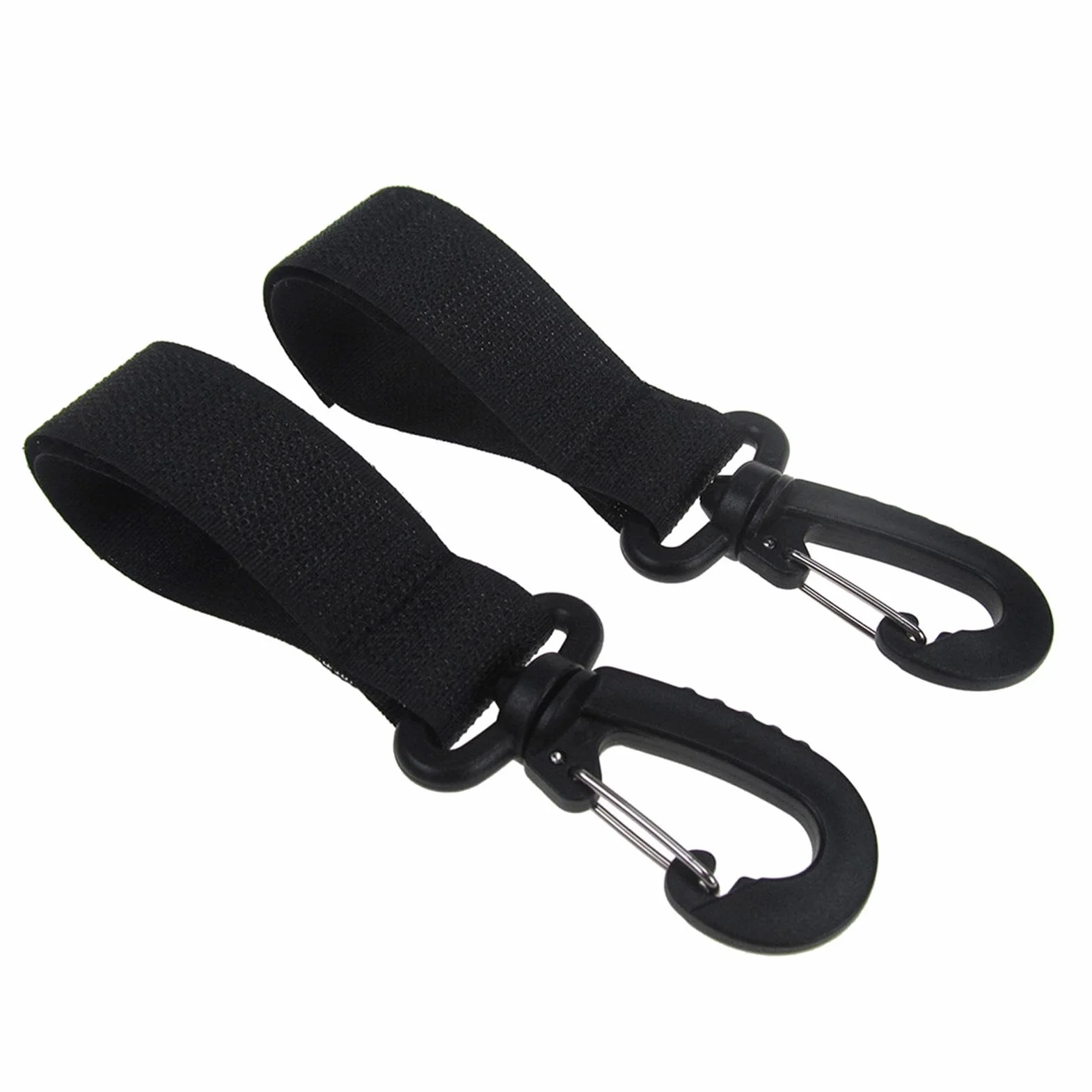 Gancio per passeggino – Moschettone per passeggino, ganci rotanti per borsa del passeggino | Moschettoni a clip girevoli a 360 gradi, 2 moschettoni per le mani, grande gancio per borsa della spesa