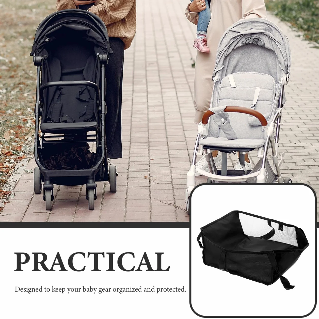 Cestino Inferiore Per Passeggino, Cestino Inferiore Per Carrozzina, Per Passeggino In Tessuto Oxford Per Lo Shopping
