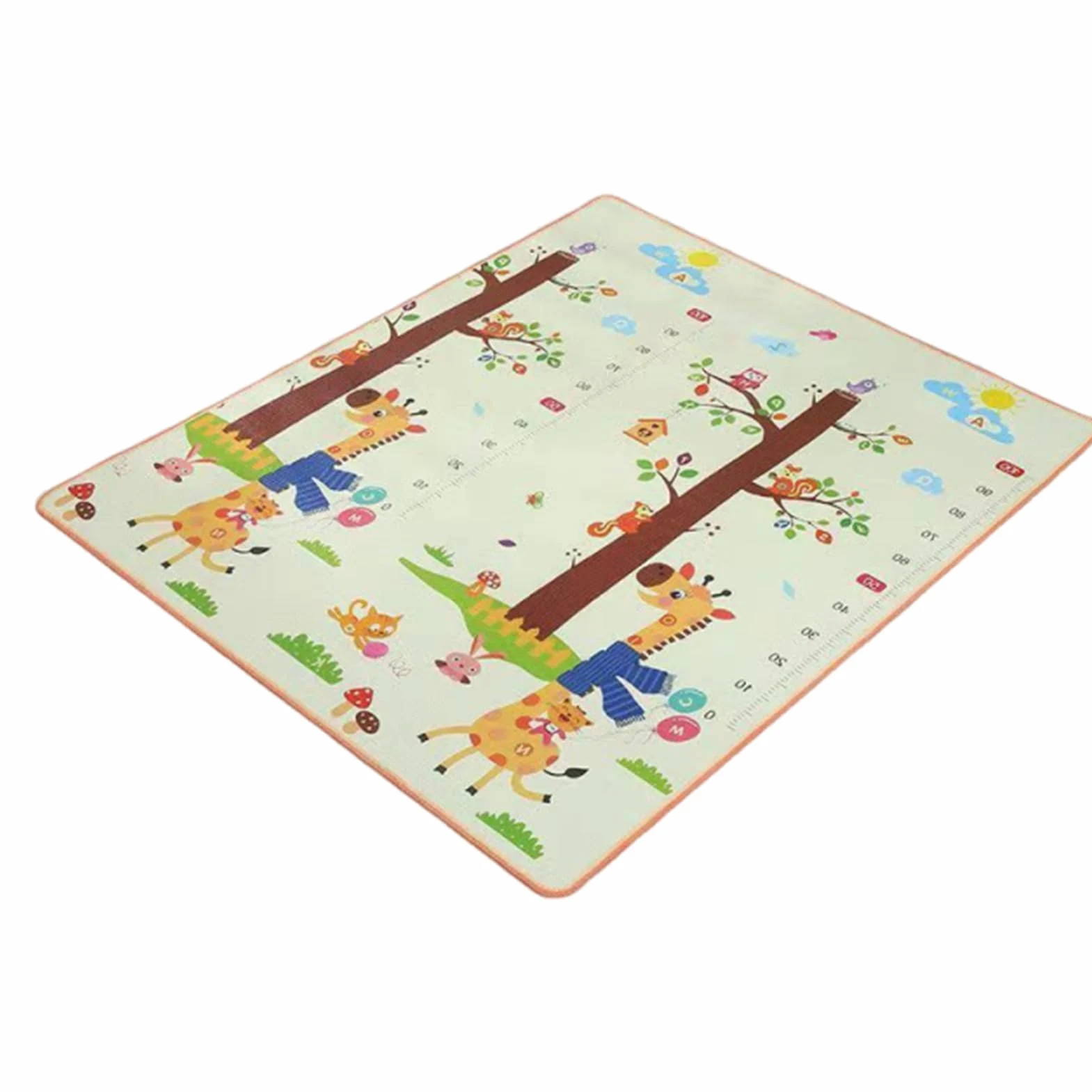 Tappeto Per Bambini 200 X 180 Cm Tappetino A Doppia Faccia Per Gattonamento | Tappeto per Sala Giochi e Area Ricreativa Per Casa Appartamento Fattoria Asilo Soggiorno e Camera da