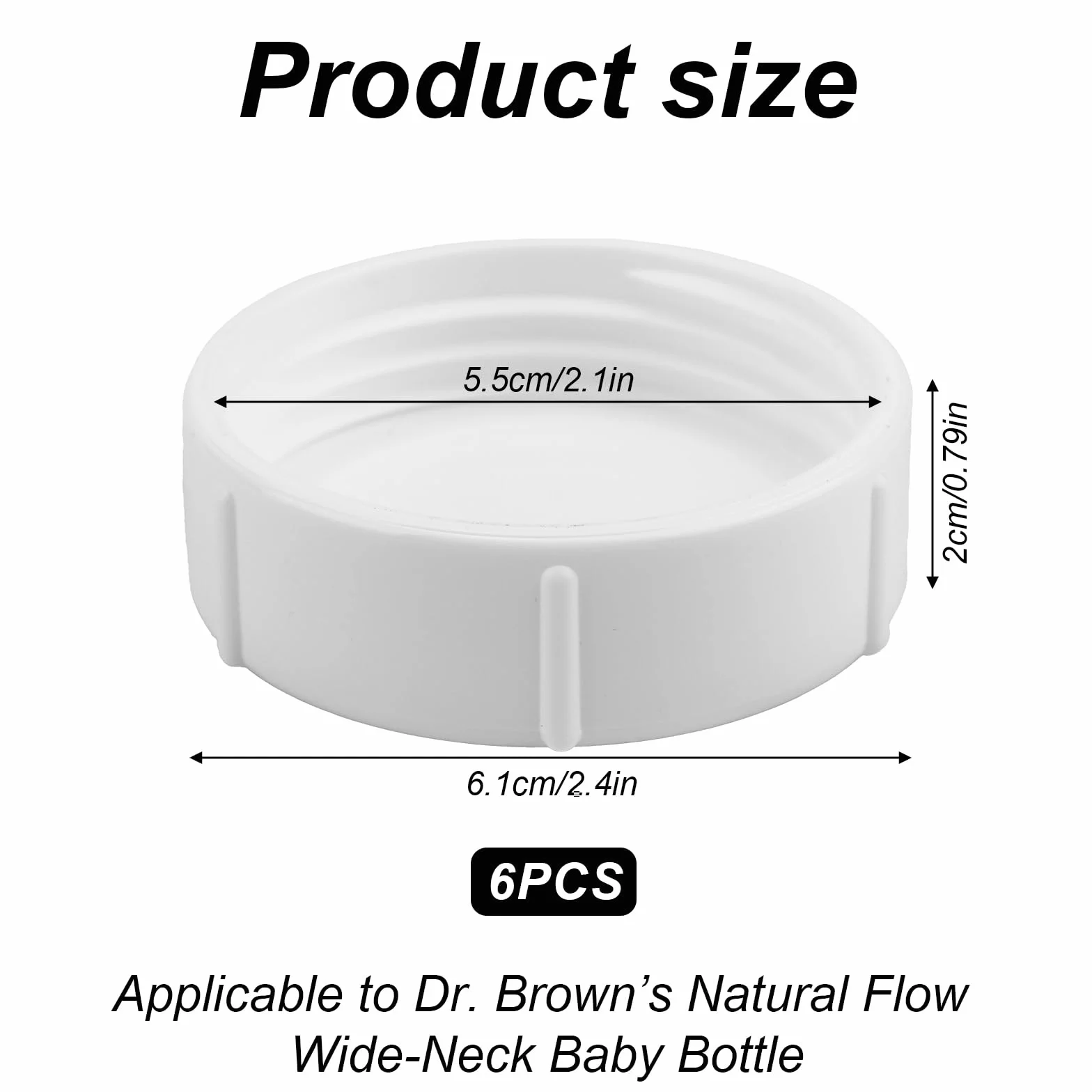 lasuroa 6 Pz Tappi per Biberon Dr Brown, Senza BPA Coperchi Biberon per Viaggio e Conservazione Ricambi Compatibili con Dr. Brown’s Natural Flow Wide-Neck