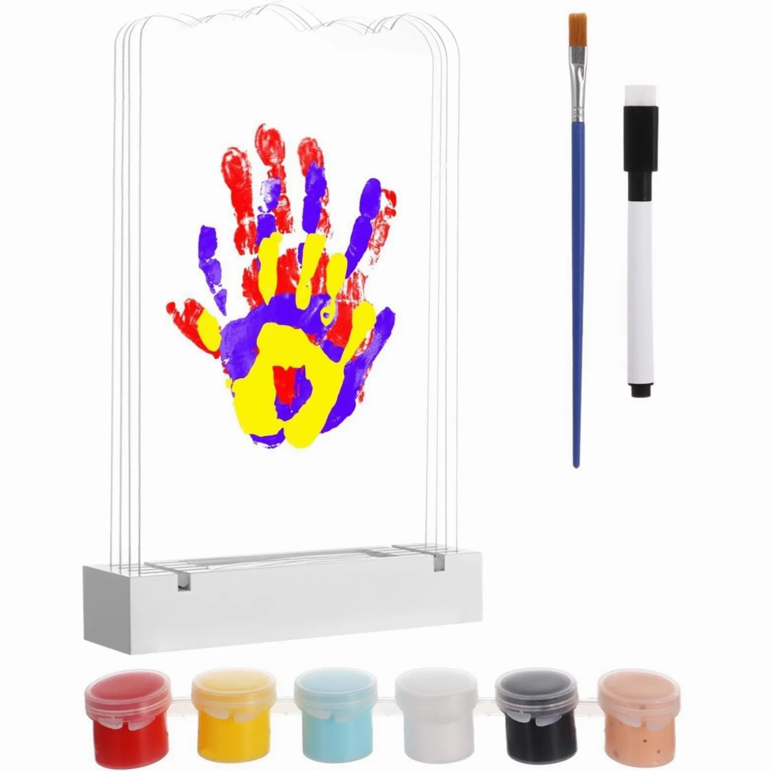 Kit fai da te per impronte di mani con base luminosa a LED, cornice personalizzata per mani e piedi, regalo perfetto per i nuovi genitori