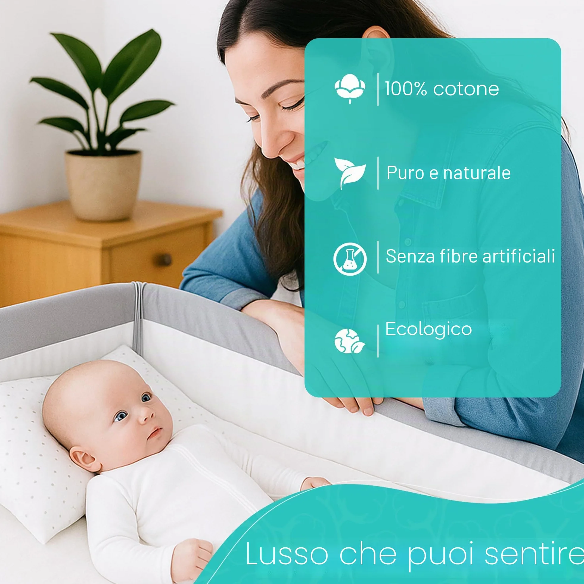 Confezione da 2 lenzuola con angoli elasticizzati per culla Next2Me in 100% jersey di cotone – compatibile con Next2Me (50 x 85 cm) confezione da 2 bianco