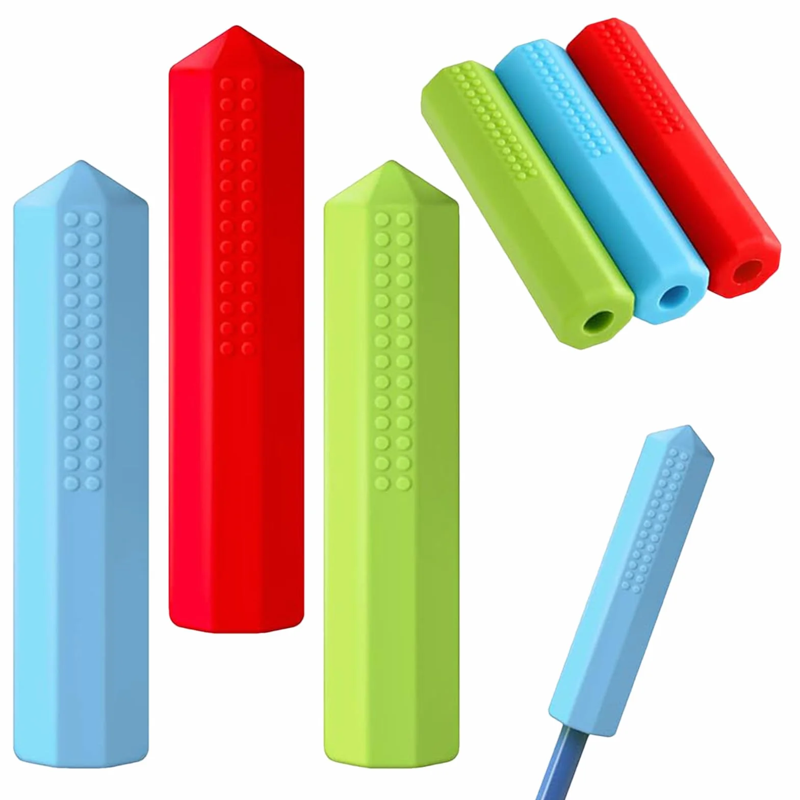 6 Pack Cappucci Da Masticare Da Masticare Silicone Decorazioni Per Matite Masticare Penna Masticabile Per Bisogni Speciali Di Motricità Orale Senza Pericoli Per Ragazzi Ragazze