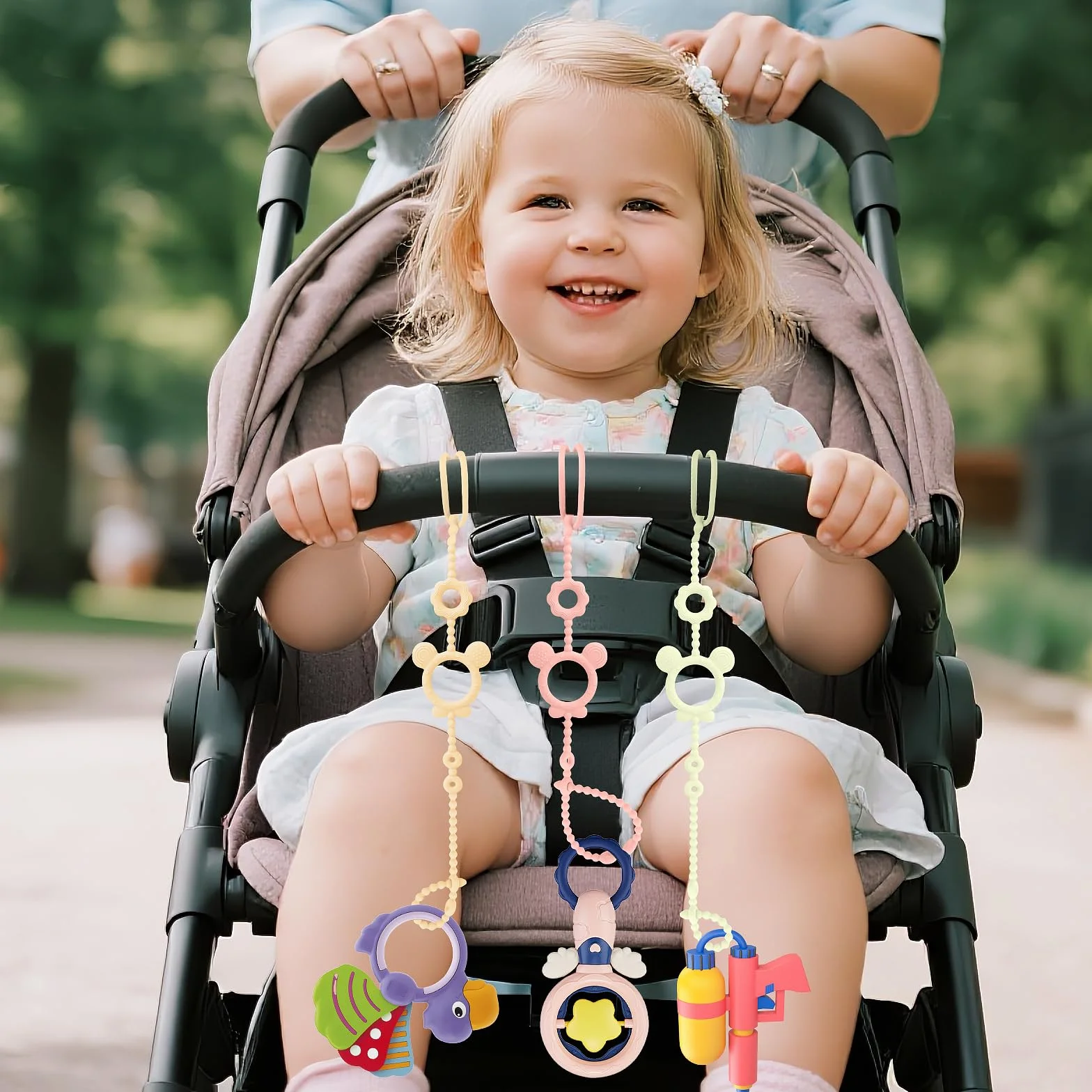 7 catene per ciuccio in silicone, per neonati e neonati, cinture di sicurezza per giocattoli, cinghie regolabili per bicchieri, cinghie di supporto per passeggino, seggiolone per seggiolino