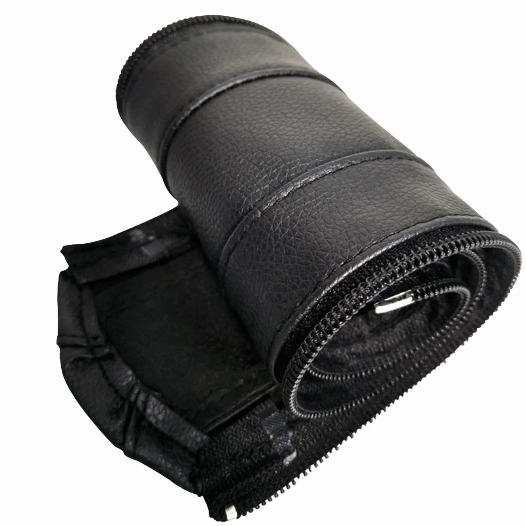 Copri maniglia per passeggino Copri maniglia per carrozzina in pelle nera Antiscivolo e resistente alle macchie Impugnature per maniglia per passeggino con cerniera per protezione bracciolo carrozzina
