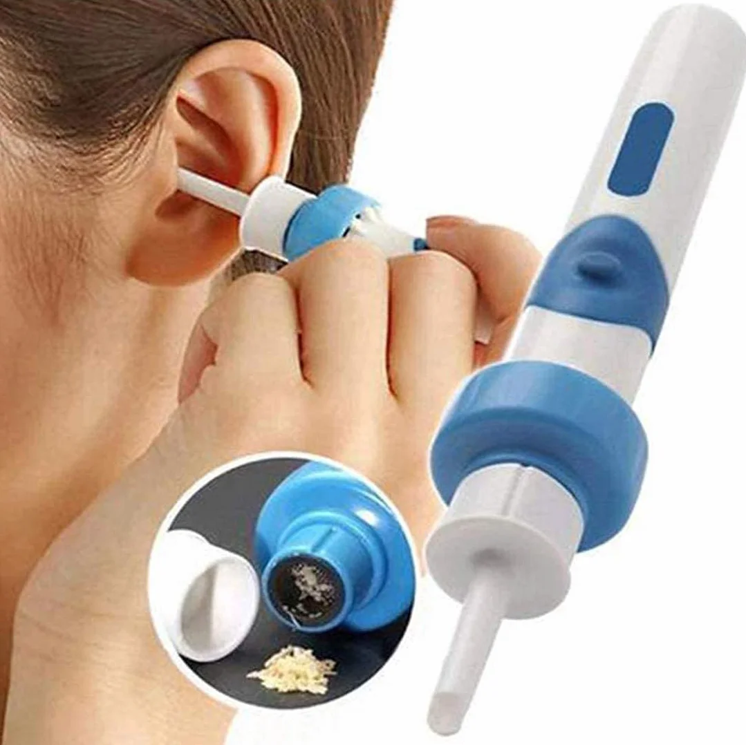 Pulisci Orecchie, Elettrico Pulitore per Orecchie, Q Grips Rimuovi Cerume, Q Twist Pulisci Orecchie con Manico e 2 Punte Lavabili, Sicuro e Morbido Adatto per Famiglia