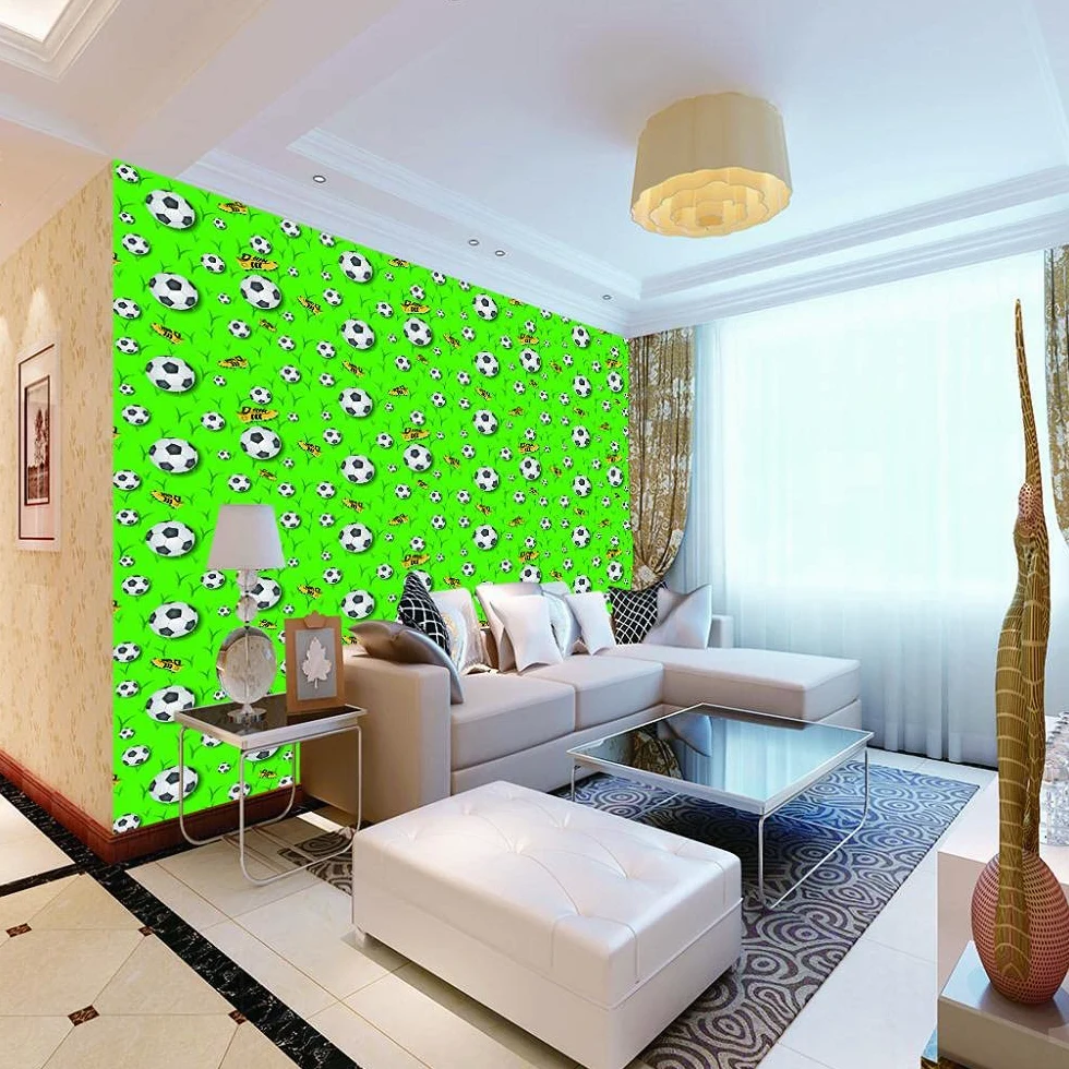 Adesivo da parete 3D da parete con calcio verde, per soggiorno, camera da letto, cameretta dei bambini, 250 cm x 175 cm