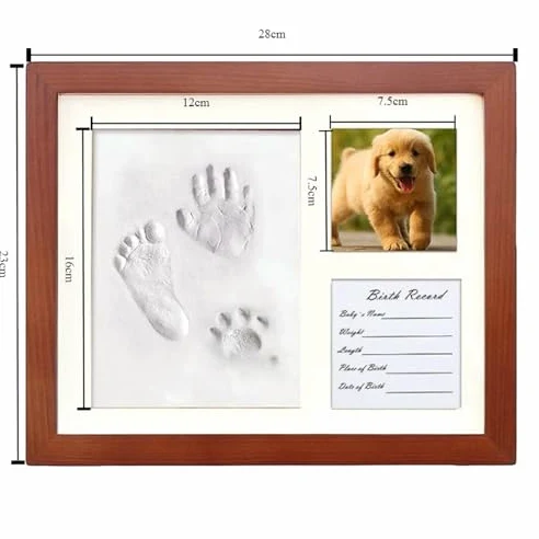 Kit fai da te per la crescita del bambino, set di impronte di mani e piedi, regalo di compleanno per bambini, cornice per foto con stampa di zampe di animali domestici