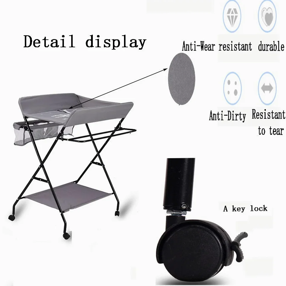 MObyat Baby Fasciatoio,Fasciatoio per Neonati, fasciatoio Multifunzione a Gamba Incrociata per Neonati, Organizer Portatile per Pannolini con Contenitore - fasciatoio a 3 Colori