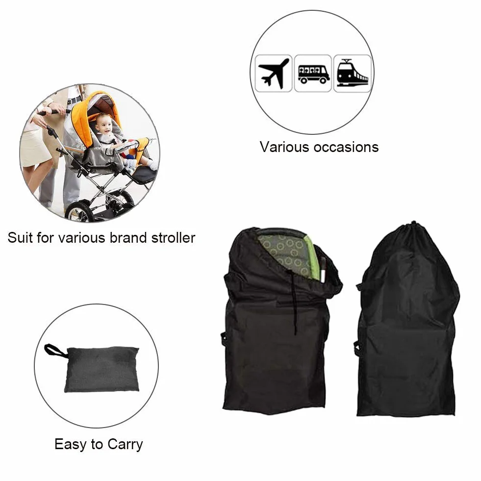 Borsa per Trasporto Passeggino,Borsa da Viaggio per Passeggino Impermeabile,per Aereo,Outdoor,Viaggio,Nero