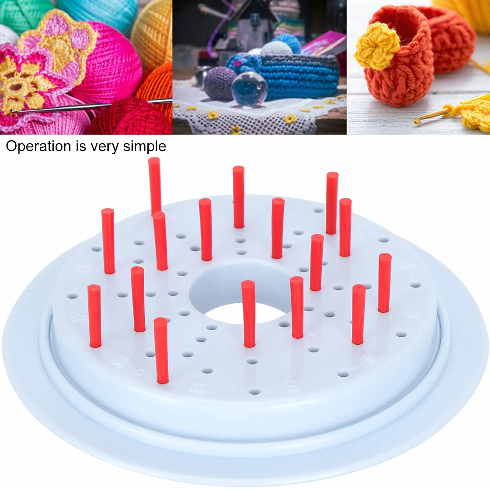 Telaio per Maglieria Rotondo, Kit Fai-da-te per Tessitura, Strumento per Creazione di Fiori in Lana