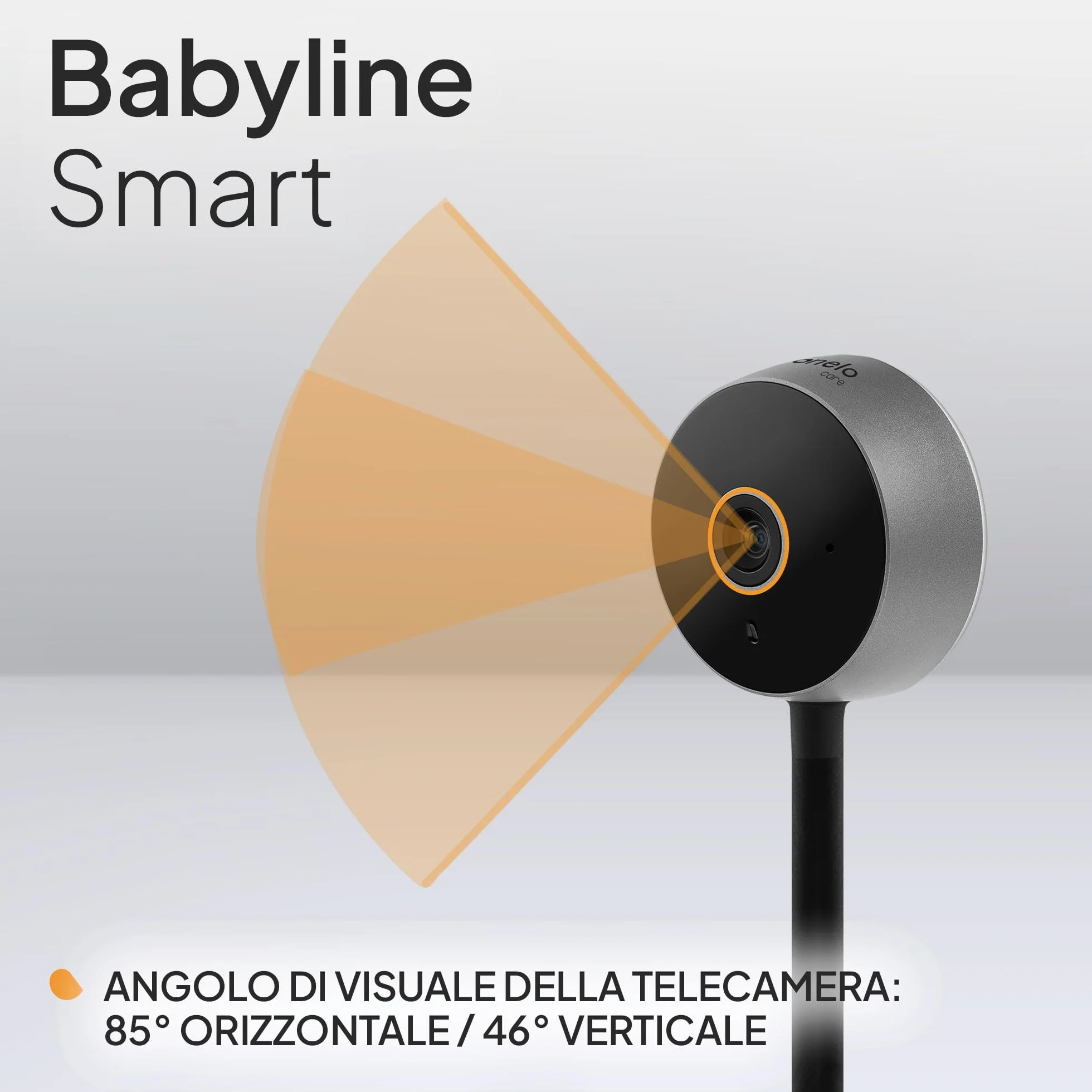 Lionelo Care Babyline Smart Smart, Baby Monitor, Baby Camera Wi-Fi, Applicazione mobile, Rilevazione di movimento e rumore, Visibilità al buio