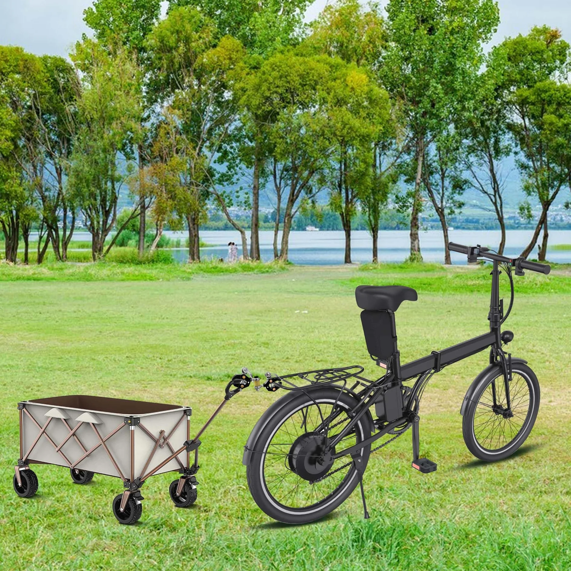 Mimoke Morsetto per portapacchi per bicicletta, 10 – 45 mm, robusto morsetto per il fissaggio di maniglie per carrello della spesa, trolley e bagagli, con rivestimento protettivo, tenuta sicura per il