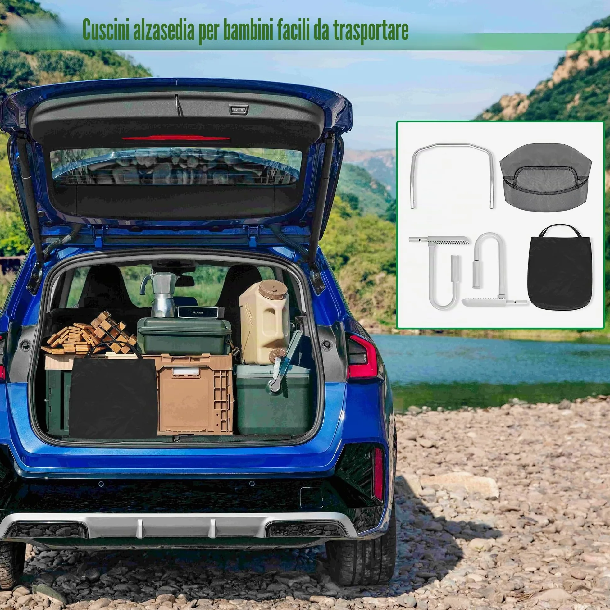 Seggiolini da Tavolo Pieghevoli per Bambini con Cintura di Sicurezza a 3 Punti e Morsetti Antiscivolo Ergonomici Rialzi Sedia Fino a 15KG per la Sala da Pranzo, Casa e i Viaggi (Grigio)