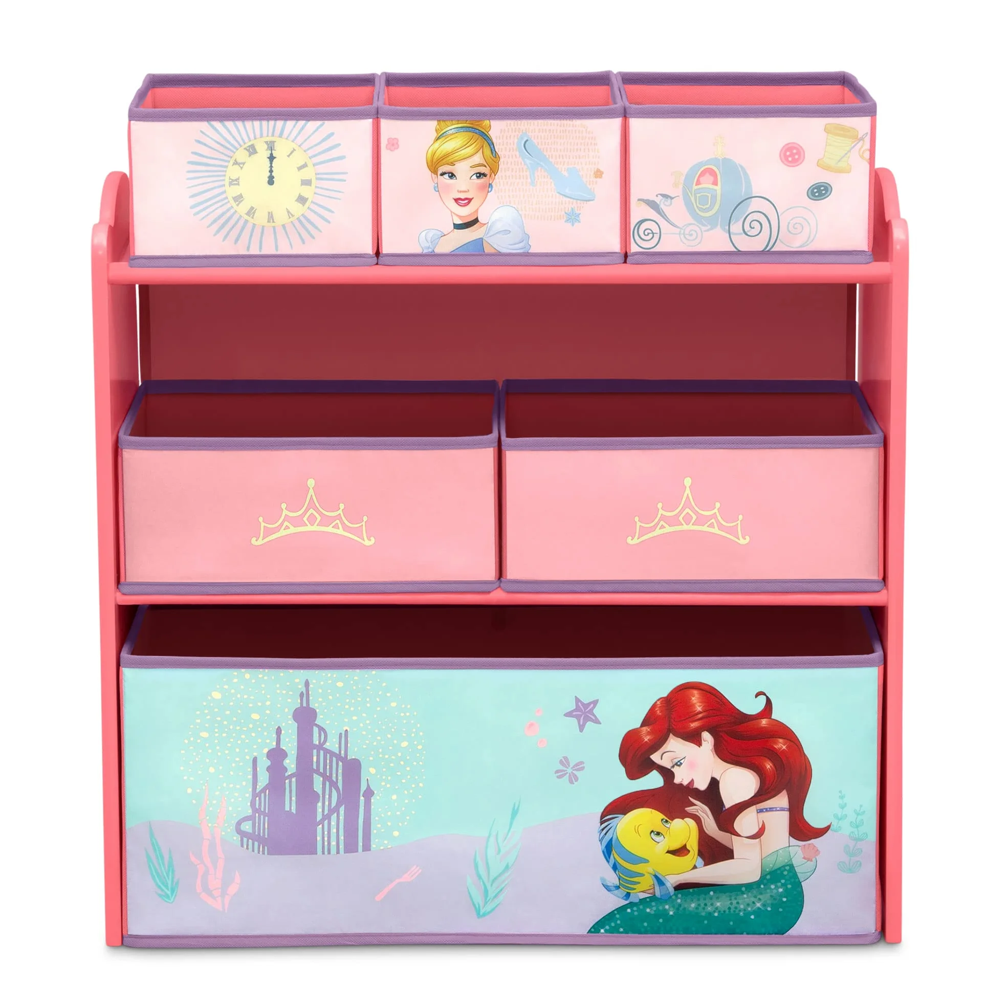 Delta Children Design & Store - Organizer per giocattoli con 6 pattumiere, motivo: Principesse Disney