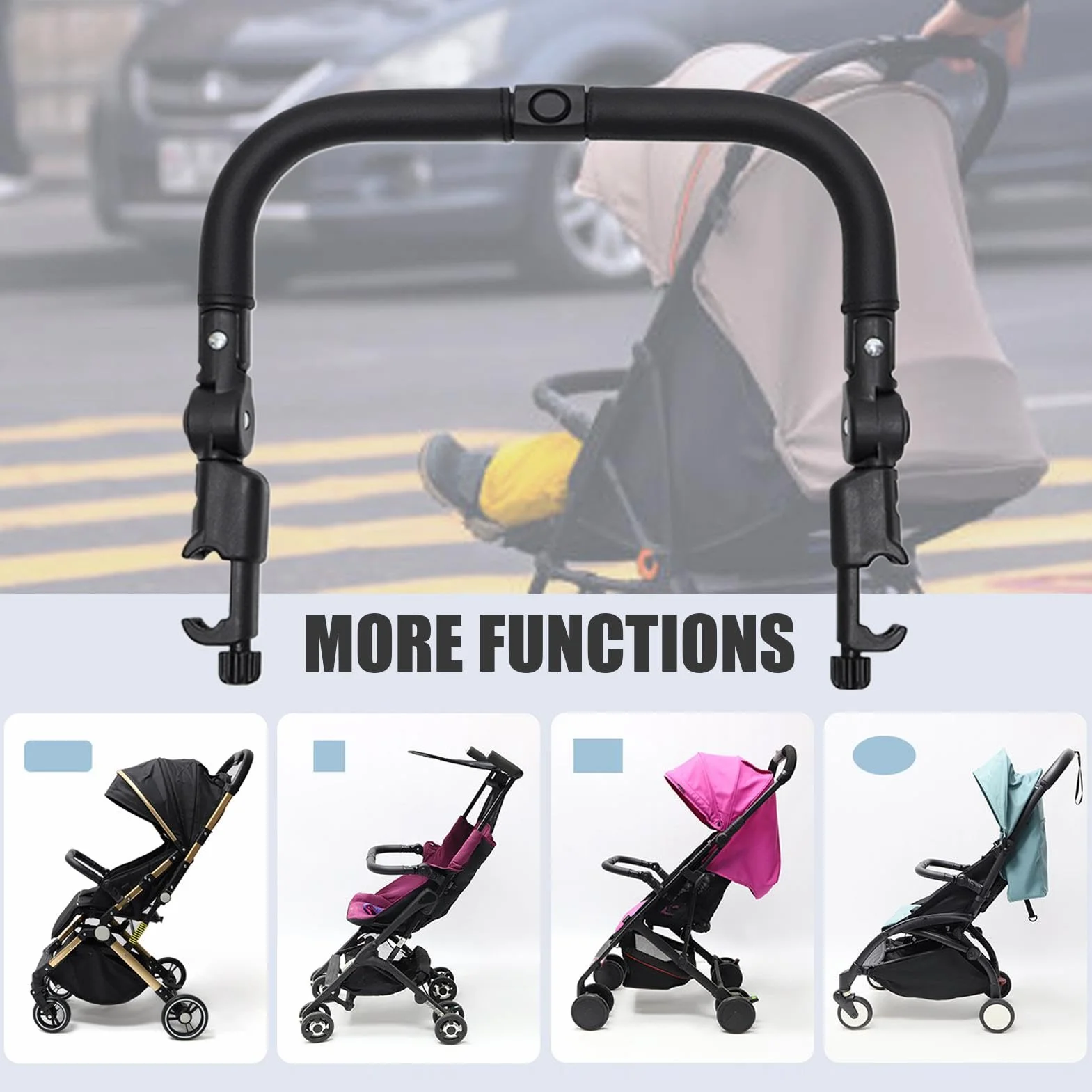 Barra paraurti per passeggino | Bracciolo per passeggino | Manubrio per bracciolo | Accessori per passeggino
