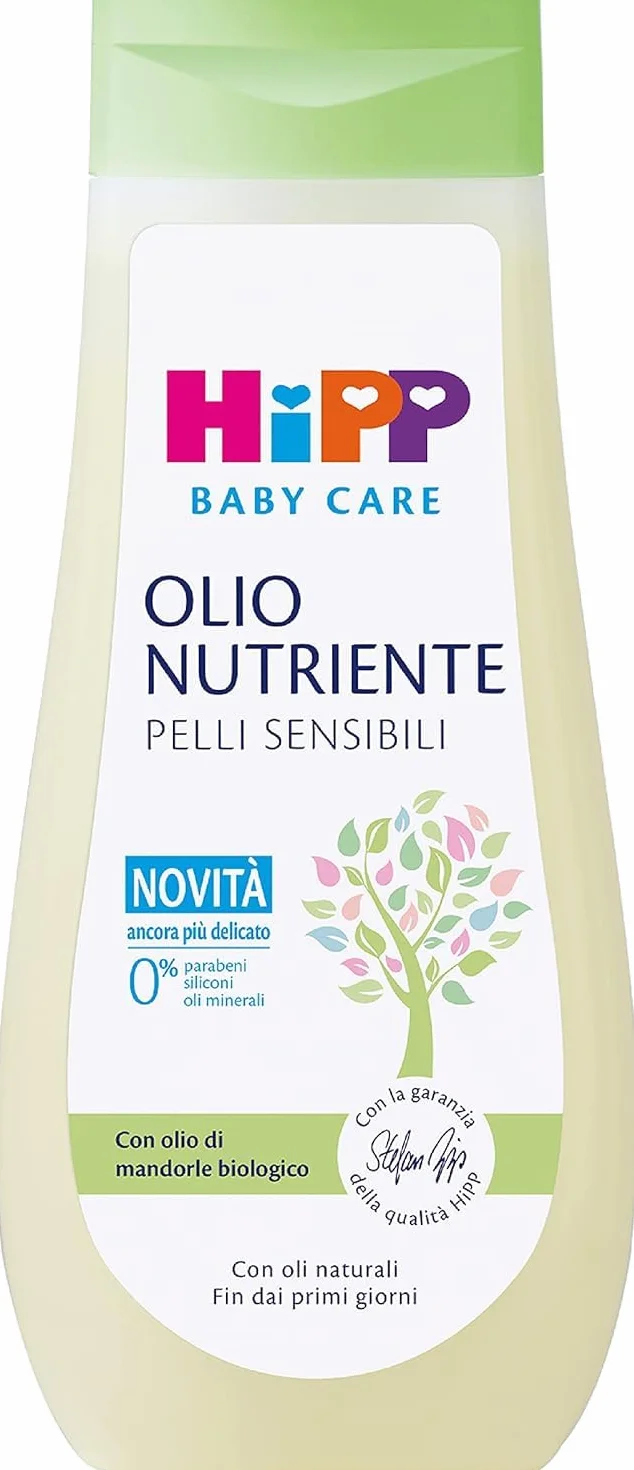HiPP - Baby Care - Olio Nutriente per Bambini, Nutre e Protegge la Pelle in Profondità, per Pelli Secche e Sensibili, con Oli 100% Naturali, 1 Flacone da 200 ml