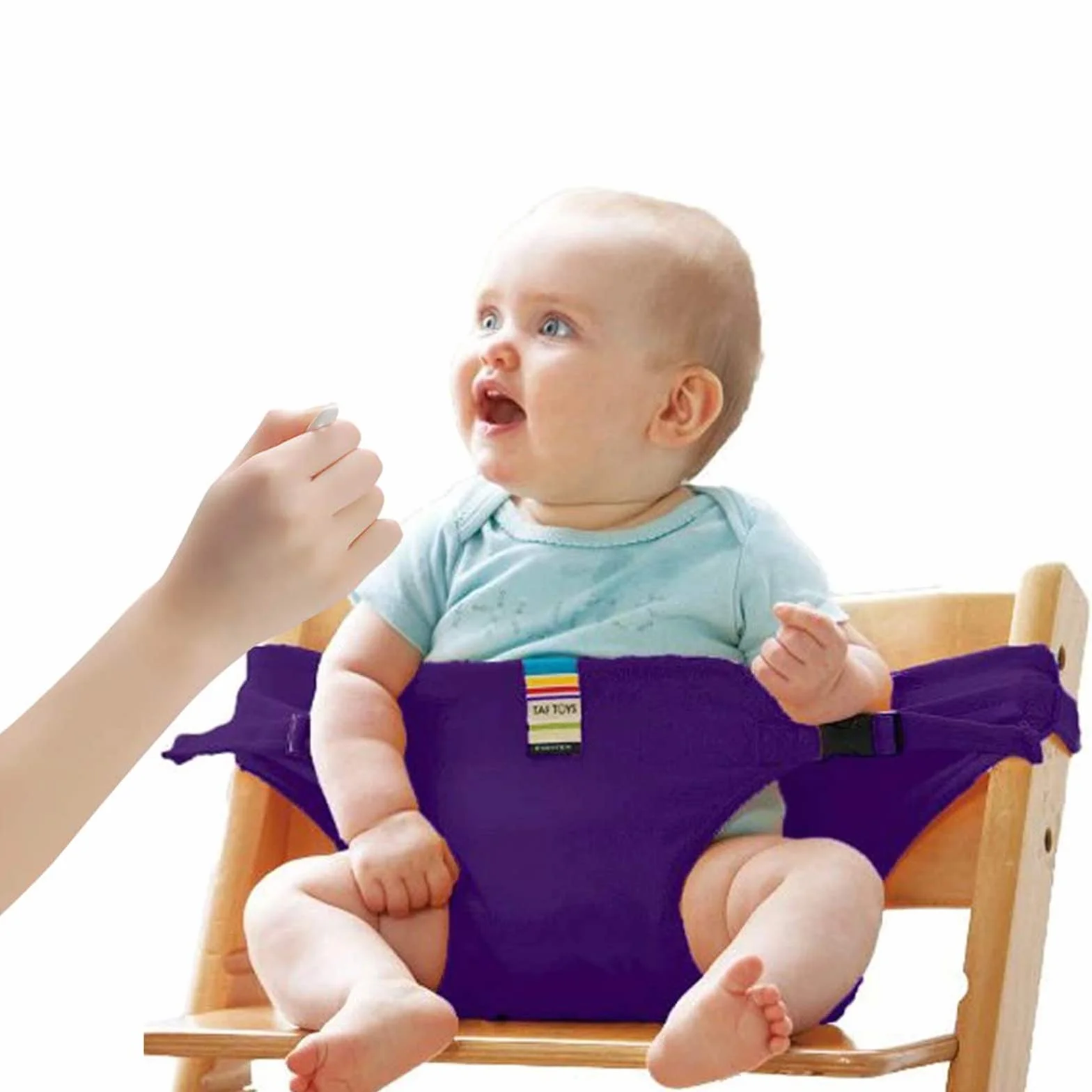 Lychee seggiolini di sicurezza per bambini con cinghie, cintura di sicurezza per seggiolino da alimentazione portatile per viaggi/casa/ristoranti/shopping (Viola)
