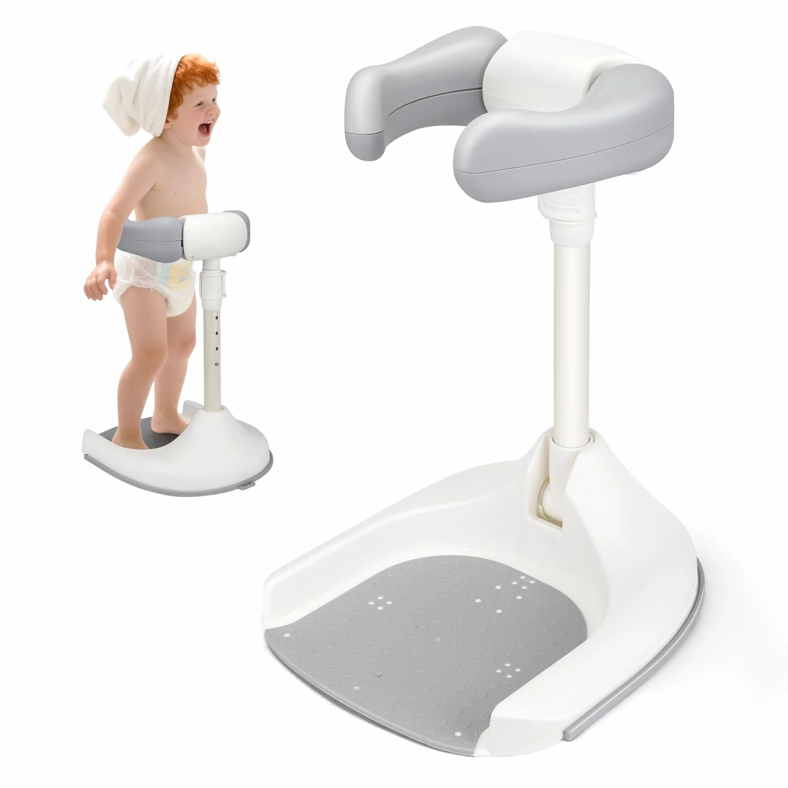 Supporto Doccia Bambini In Piedi,Con Base Antiscivolo,Altezza Regolabile,Supporto Doccia Bambini In Piedi Per 8 A 36 Mesi