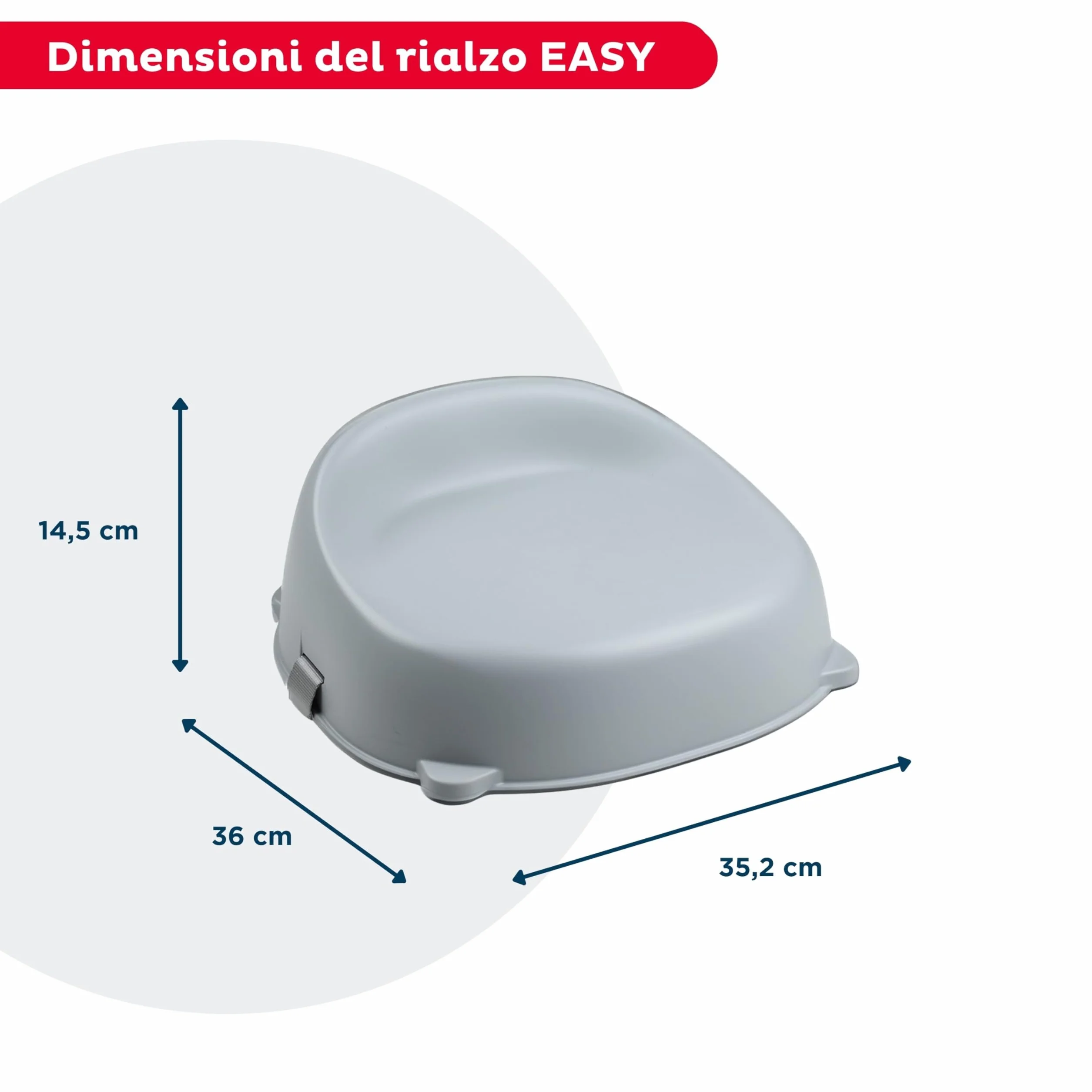 THERMOBABY - Rialzo per sedia EASY - Rialzo - Dai 3 ai 6 anni (o fino a 30 kg) - Confortevole - Leggero e Trasportabile - Facile da installare - Grigio Charme - Made in France