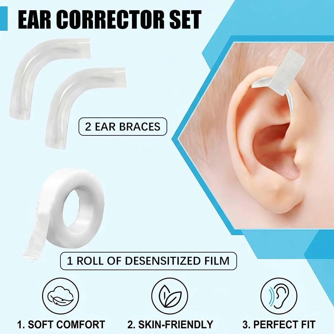 1 Paio Supporti Auricolari Modellabili In Silicone, Correttore Orecchie A Sventola, Cerotti Orecchie A Sventola Con Rullino
